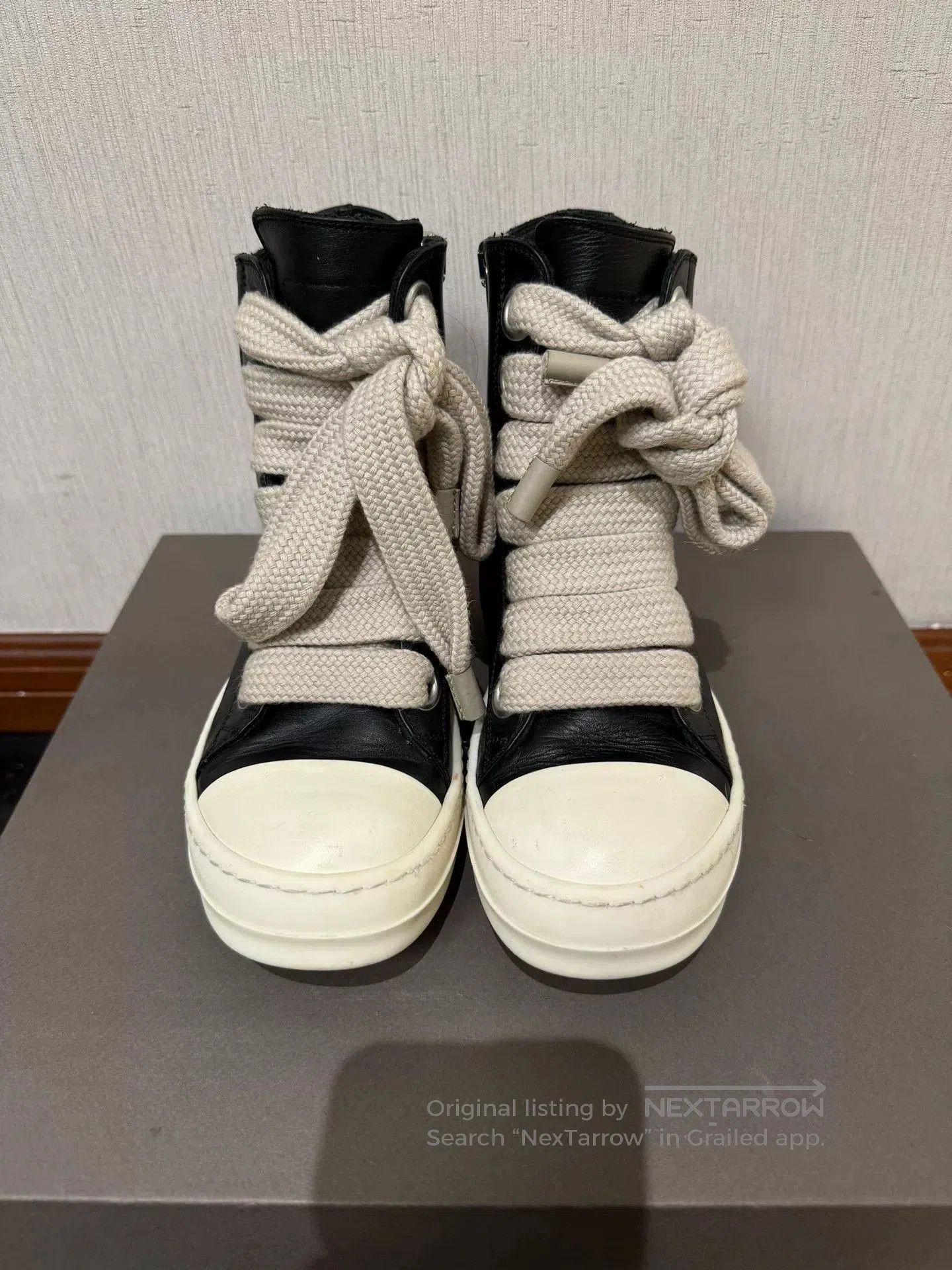 Rick Owens rick owens black and white high. Size US 5 / IT 35 - 3 Thumbnail