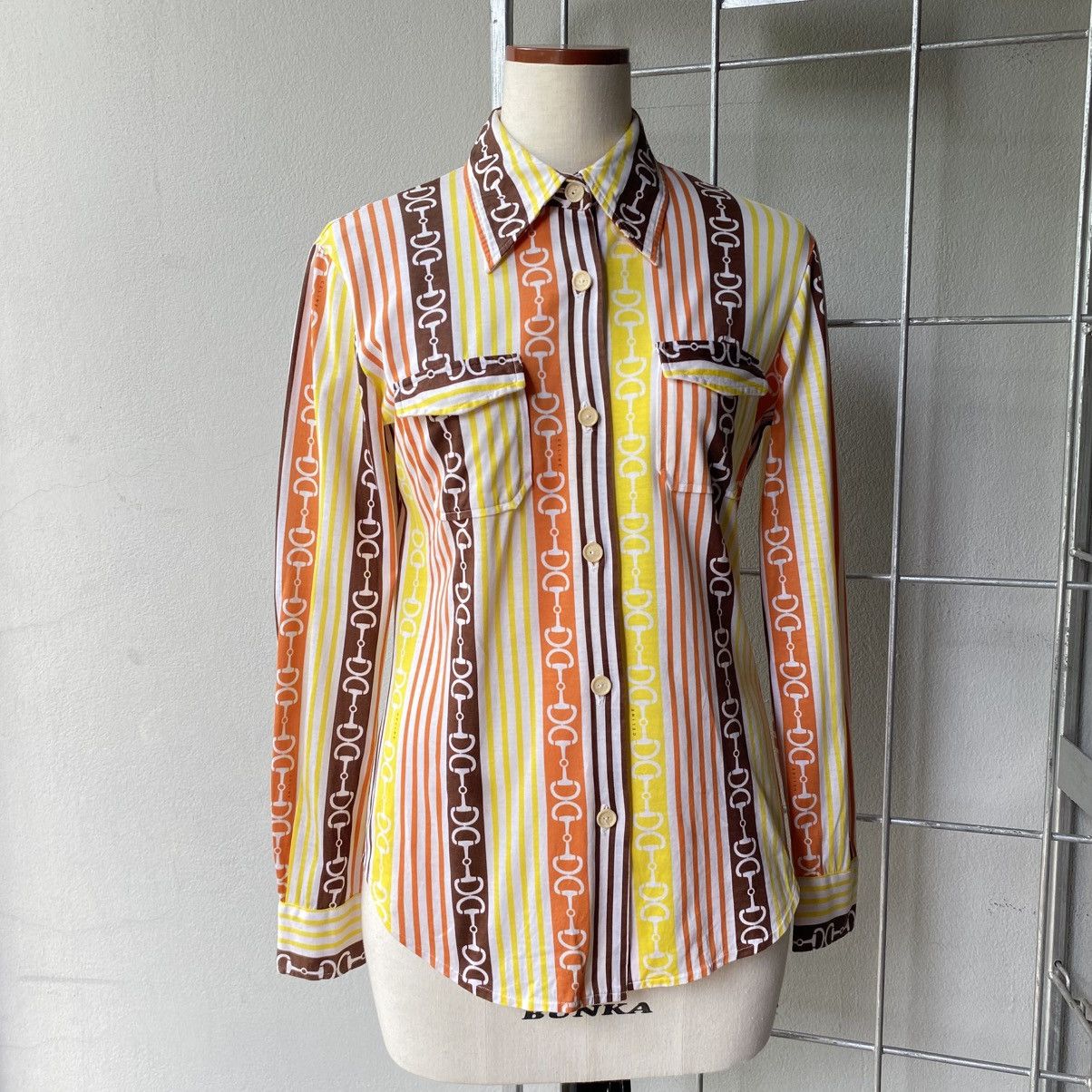 Celine CELINE etro Chain Stripe Button-Up Shirt Size XS / US 0-2 / IT 36-38 - 23 Thumbnail