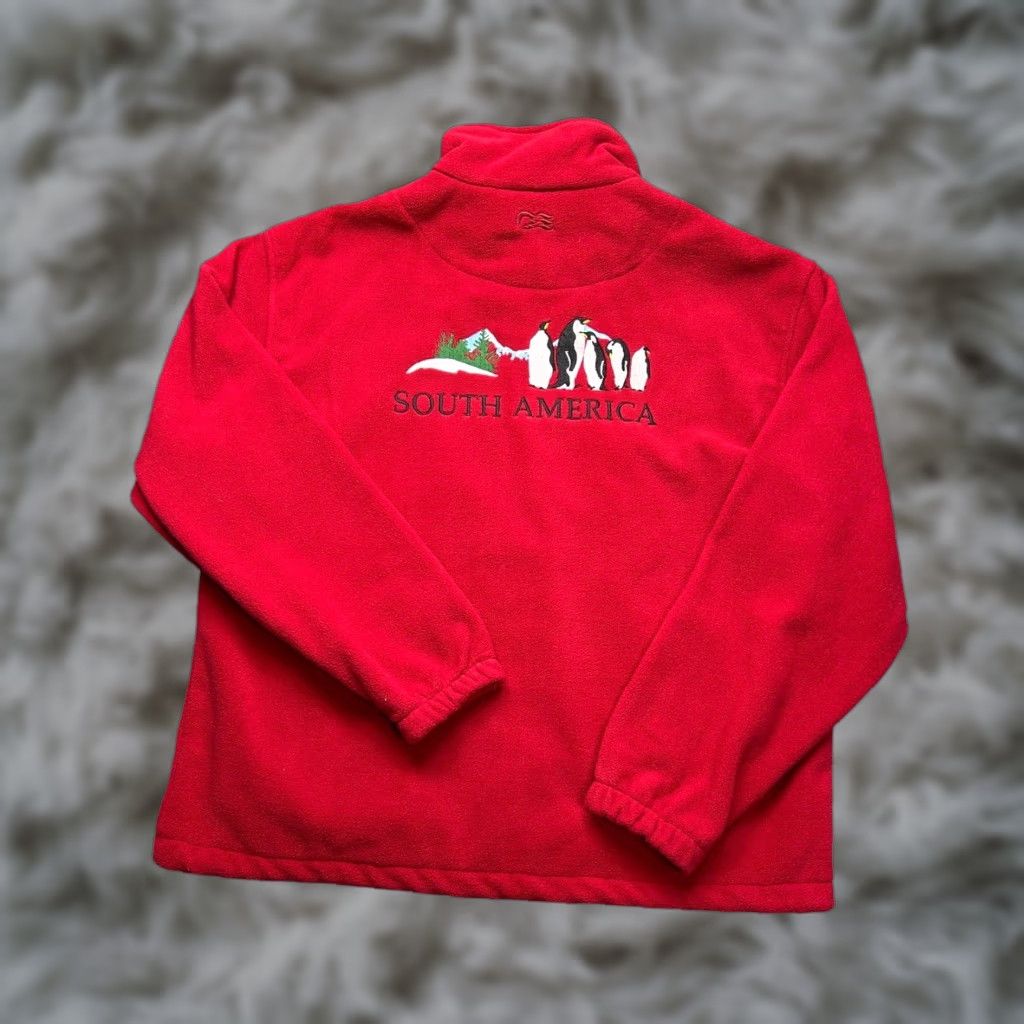 Vintage VINTAGE Princess Cruises Fleece Jacket Red Full Zip Penguin Embroidered M Unisex Adults Sweatshirt 90s Animals Beach Size M Mens/Womens Size US M / EU 48-50 / 2 - 1 Thumbnail