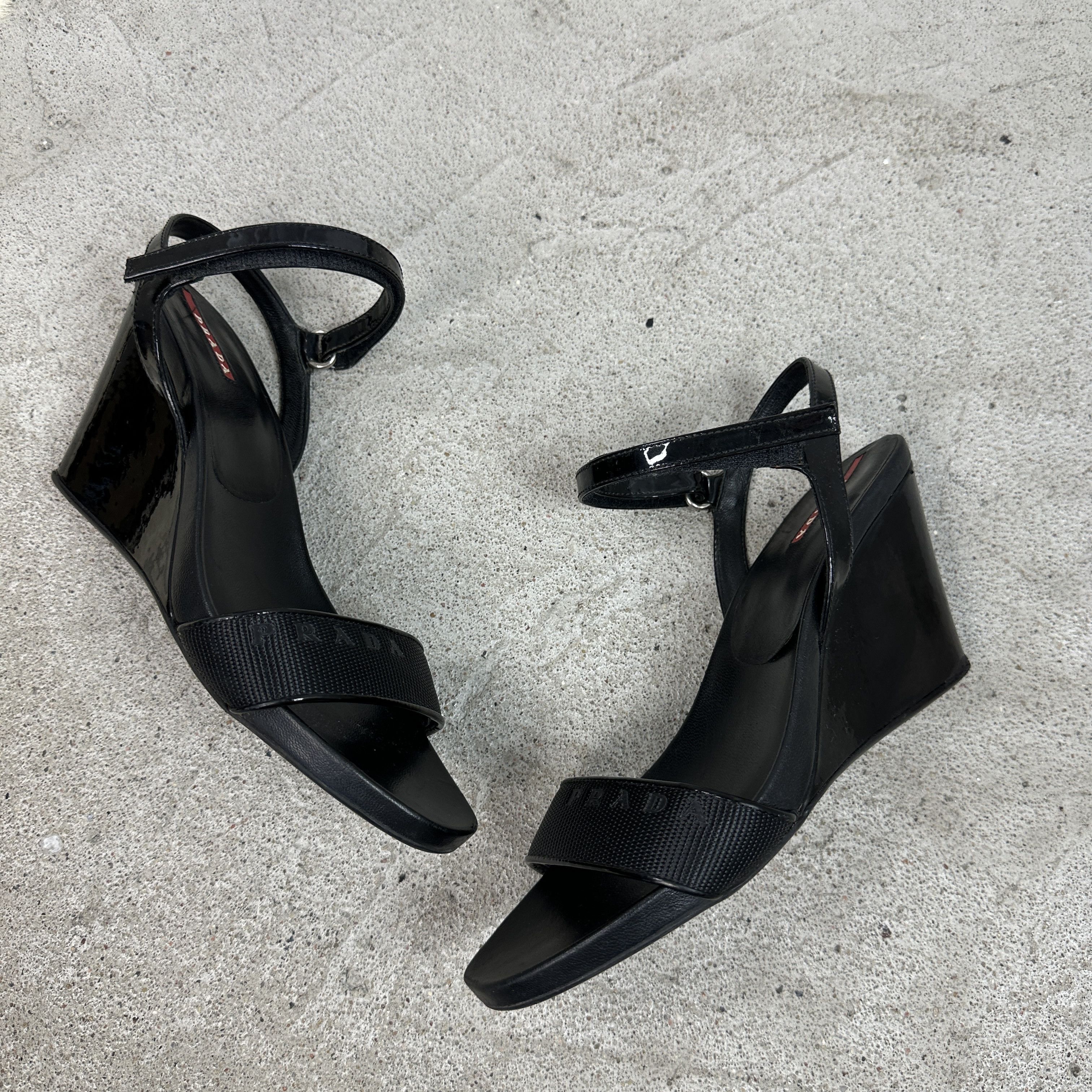 Prada × Vintage Vintage Avant Garde Prada Platform Wedge 00s Sandals Size US 8 / IT 38 - 8 Thumbnail