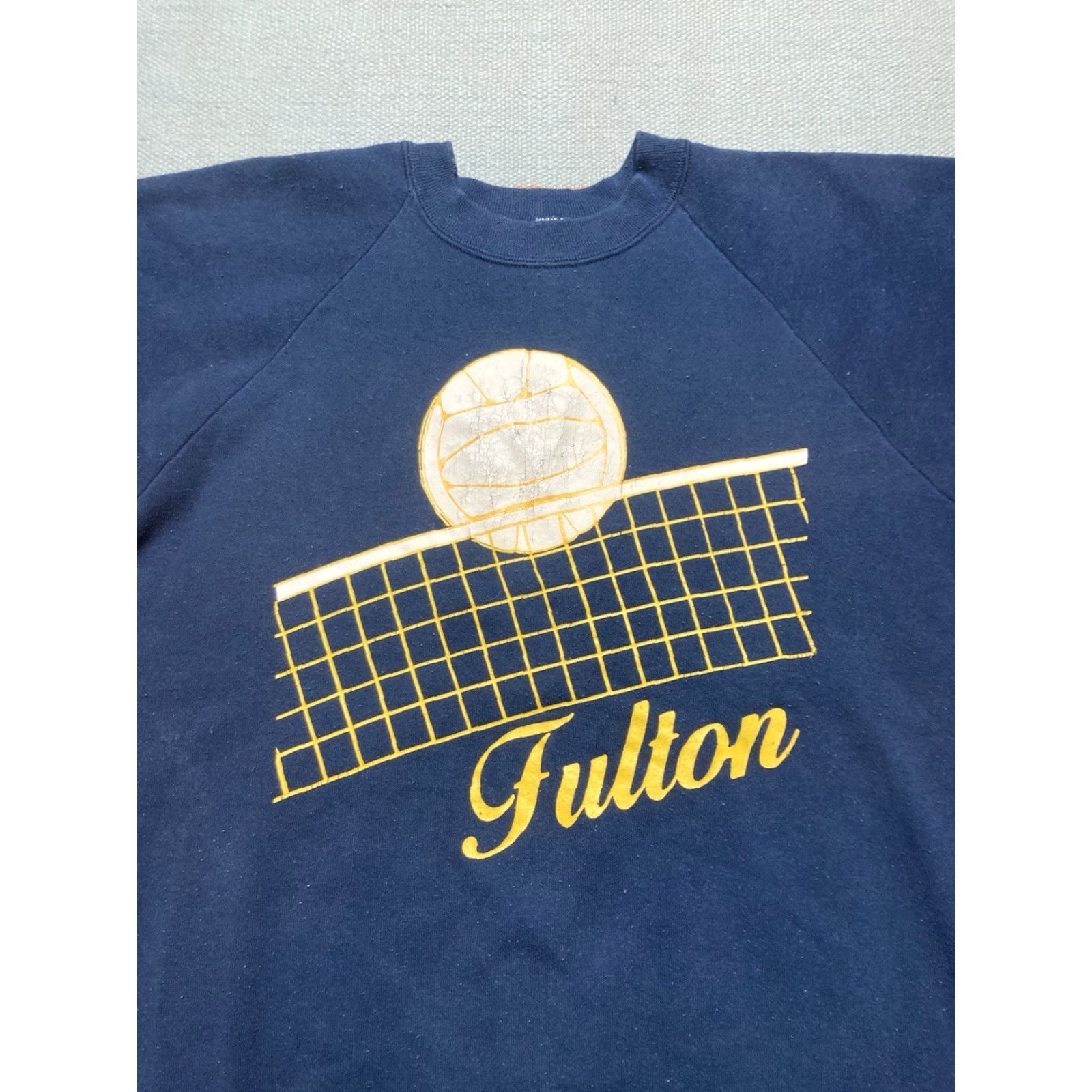 Fruit Of The Loom VINTAGE 80s Volleyball Sweatshirt Fulton fruit of the loom Sports XL Men Blue Pullover Size US XL / EU 56 / 4 - 2 Thumbnail