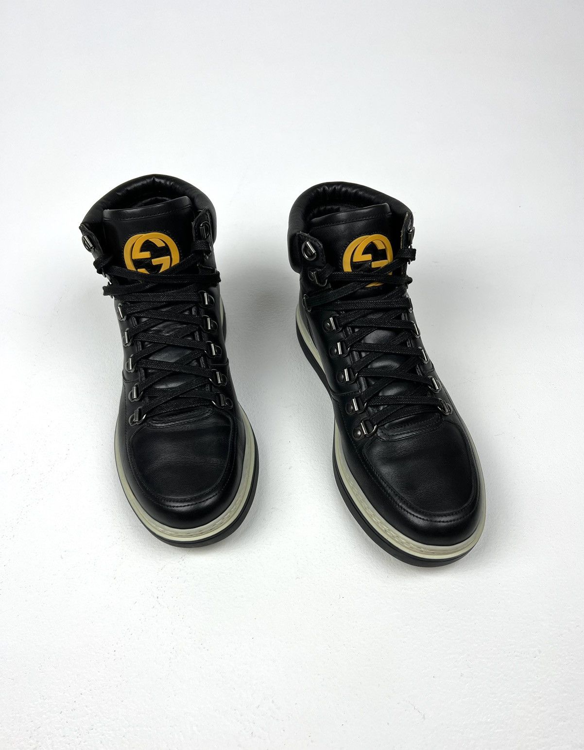Gucci GUCCI Boots Leather Shoes GG Interlocking Logo Black Men’s Size US 6.5 / EU 39-40 - 3 Thumbnail