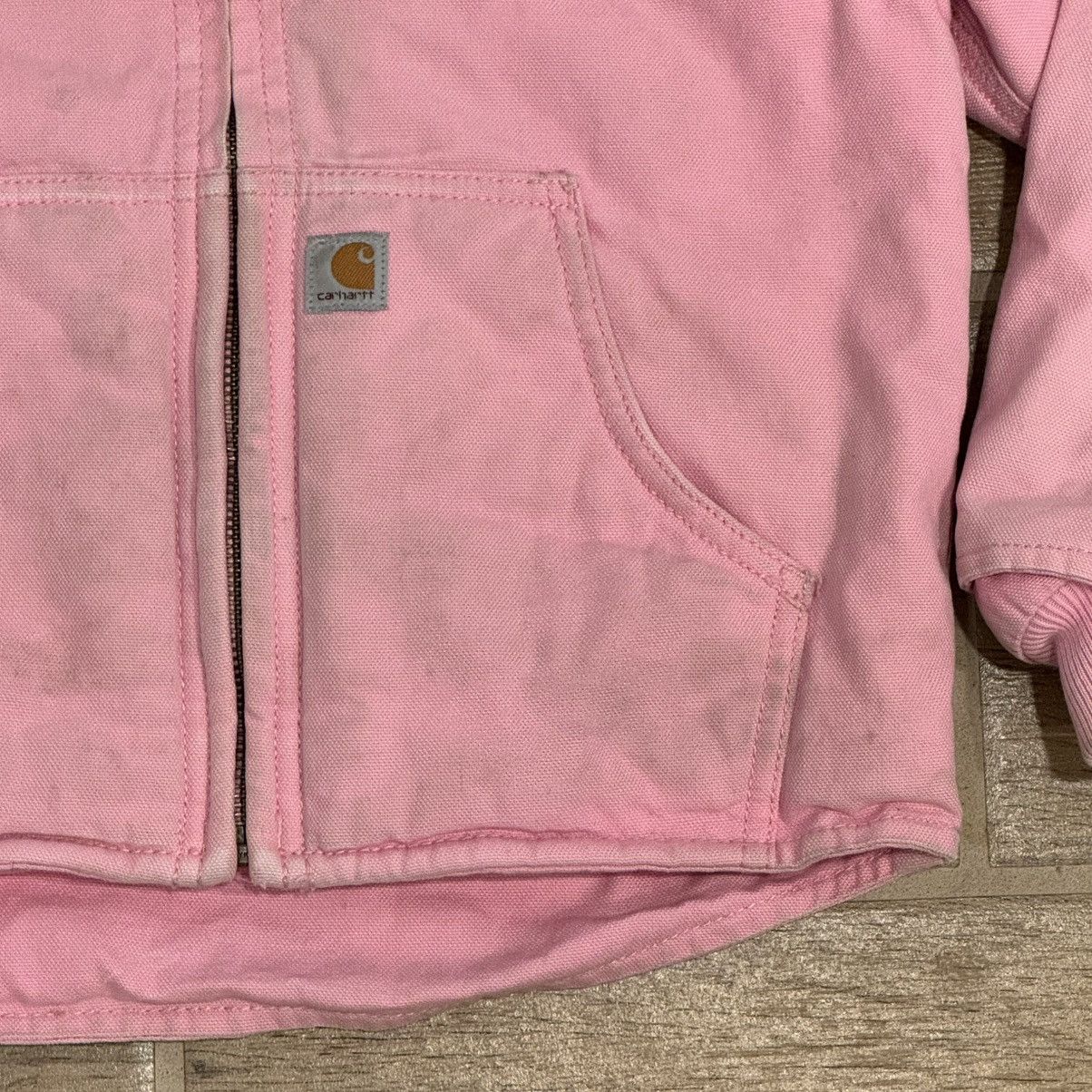 Carhartt × Carhartt Wip × Vintage Pink Carhartt Canvas Sherpa Lined Coat Jacket Youth XS (6) Size XXS / US 00 / IT 34 - 11 Thumbnail