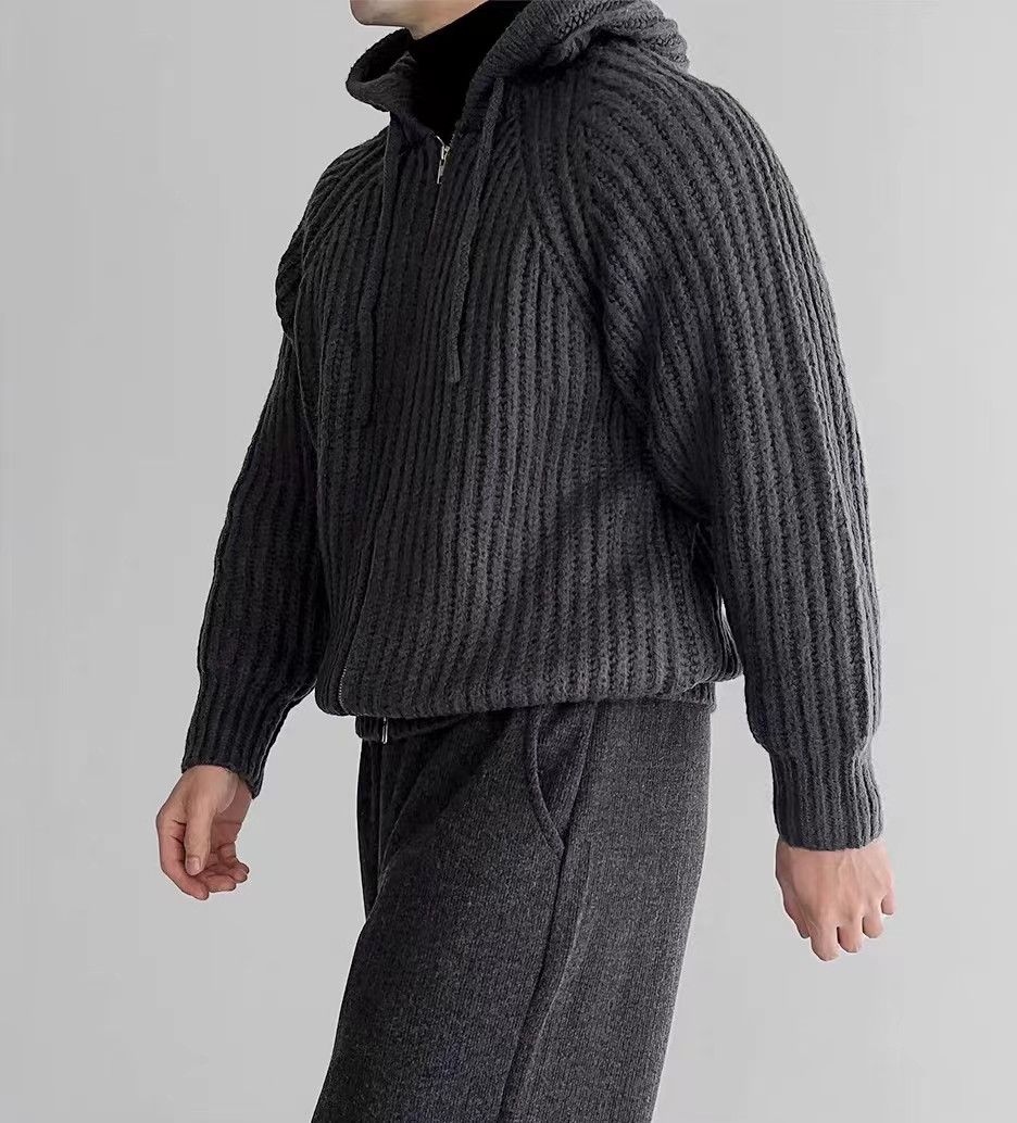 Japanese Brand Vintage Knit Thick Sweater Casual Hooded Jacket Coat Size US M / EU 48-50 / 2 - 2 Thumbnail