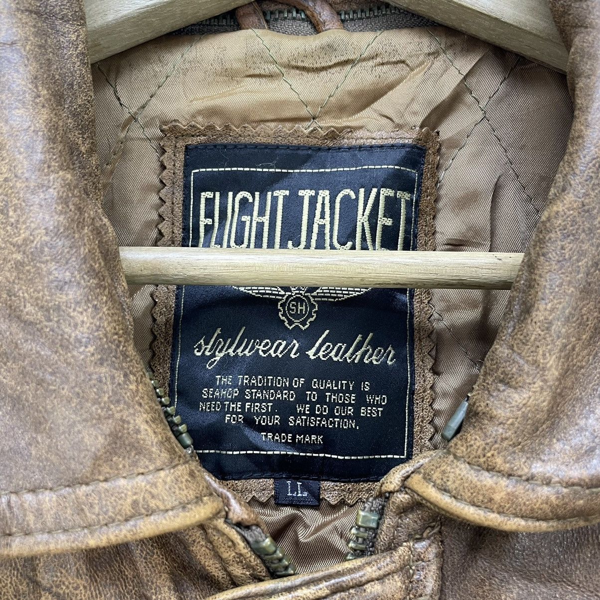 Japanese Brand sky wear Leather Flight Jacket Army Jacket Size US L / EU 52-54 / 3 - 4 Thumbnail