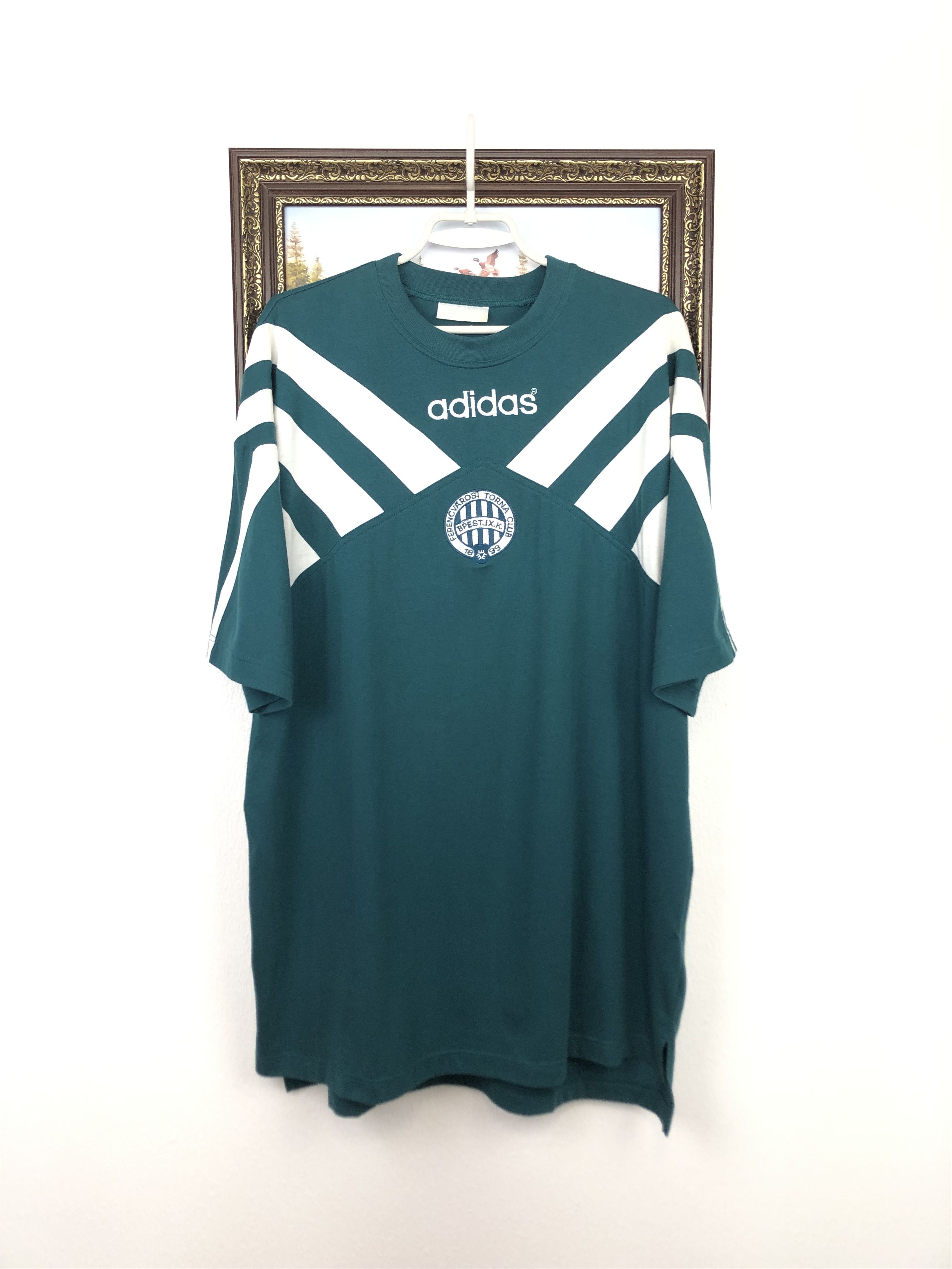 Adidas Vintage Adidas Ferencvaros Football Shirt Soccer Jersey Size US XL / EU 56 / 4 - 1 Thumbnail