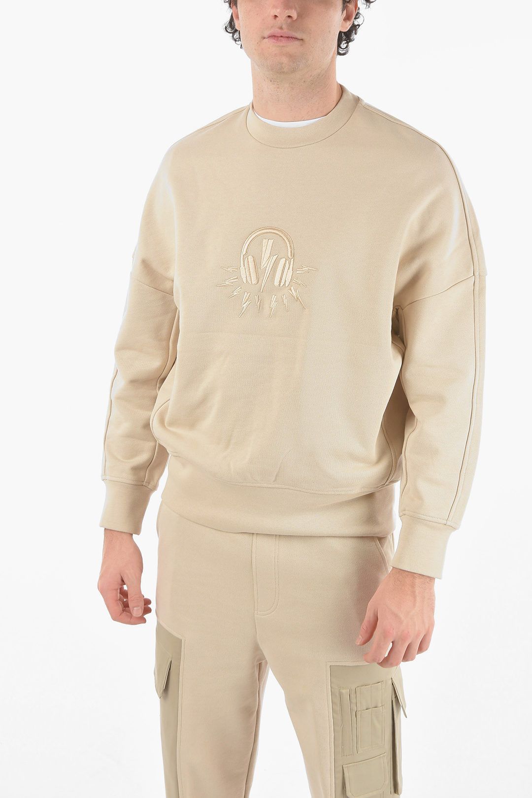 image of Neil Barrett Og1Mm1223 Sweatshirt In Beige, Men's (Size XL)