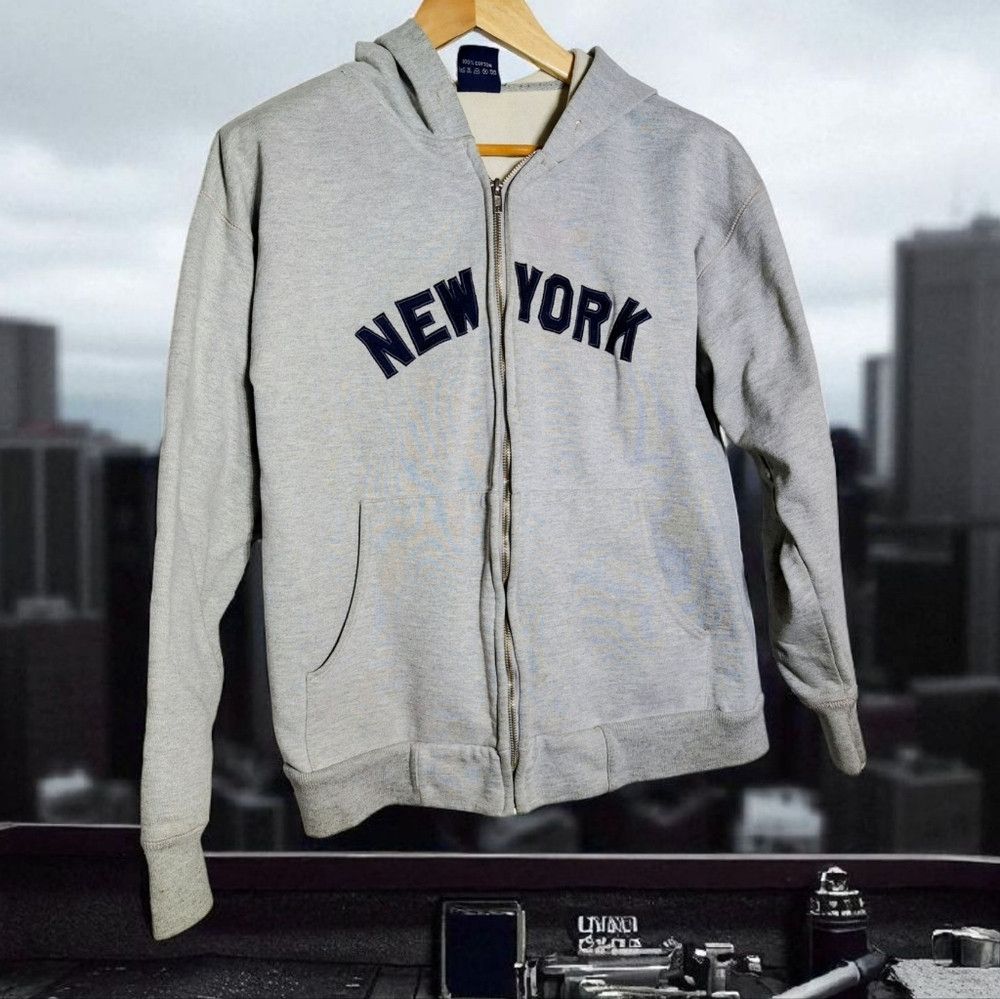 Other Vintage M Gray New York Heavy Cotton Hoodie Play Smart Size US M / EU 48-50 / 2 - 1 Thumbnail
