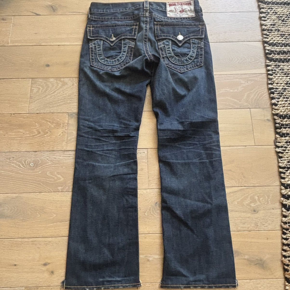 True Religion True Religion Ricky Super T Jeans Dark Wash Embroidered Size US 34 / EU 50 - 1 Thumbnail