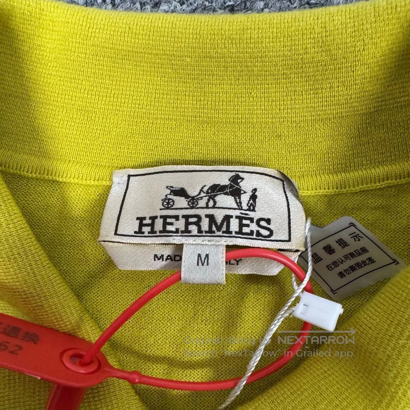 Hermes Hermes Yellow Diamond Pattern Cashmere Polo. Size US M / EU 48-50 / 2 - 3 Thumbnail