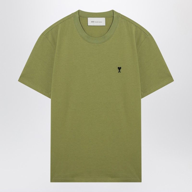 Ami Paris Matcha Green Cotton Ami De Coeur T-Shirt