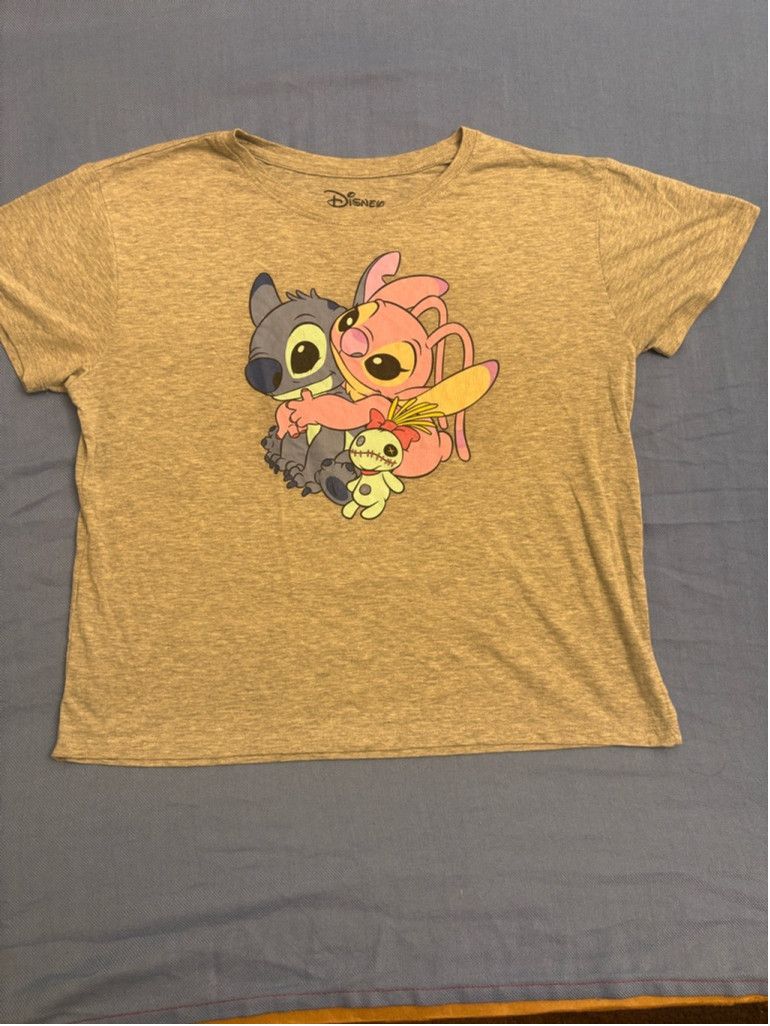 Disney Women's Disney Stitch & Angel Graphic T-Shirt, XL, Gray Size XL / US 12-14 / IT 48-50 - 2 Thumbnail