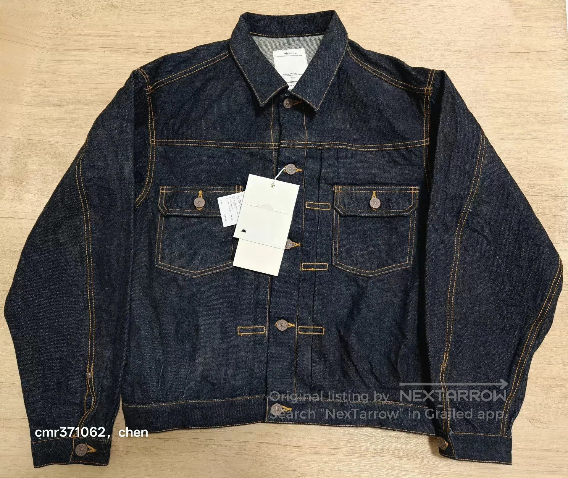 Visvim Blue Denim Jacket with Button Front and Pockets. Size US S / EU 44-46 / 1 - 1 Thumbnail