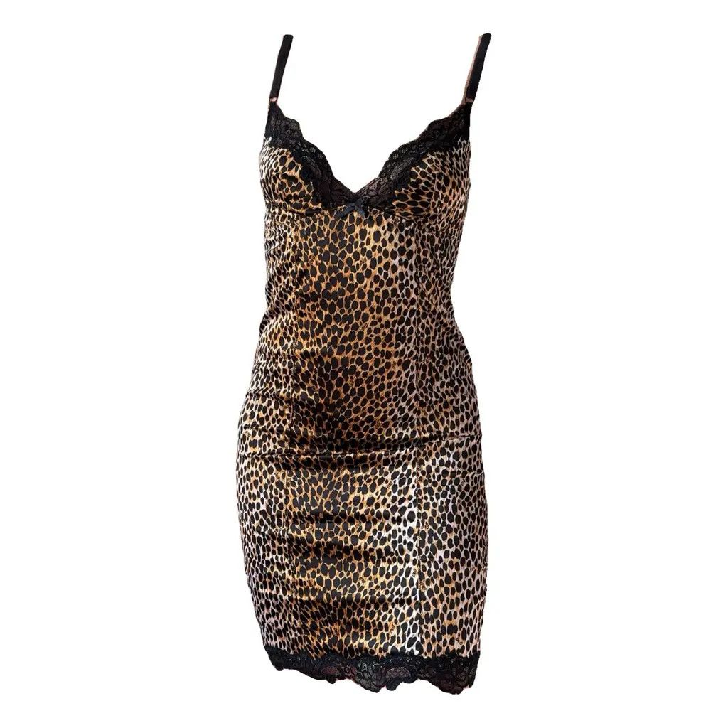 Dolce & Gabbana Dolce & Gabbana Vintage Leopard Lace Slip Dress Medium Size M / US 6-8 / IT 42-44 - 2 Thumbnail