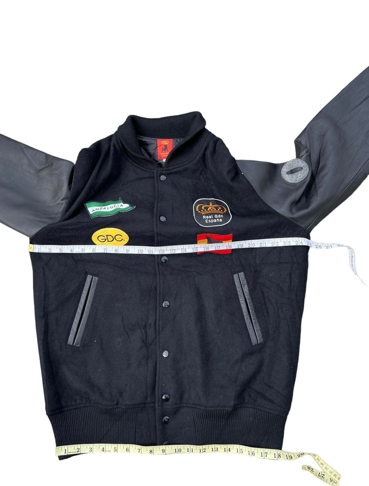 Leather VTG GDC Japan GRACIAS La Espana Patches Black Varsity Jacket Size US XL / EU 56 / 4 - 4 Thumbnail