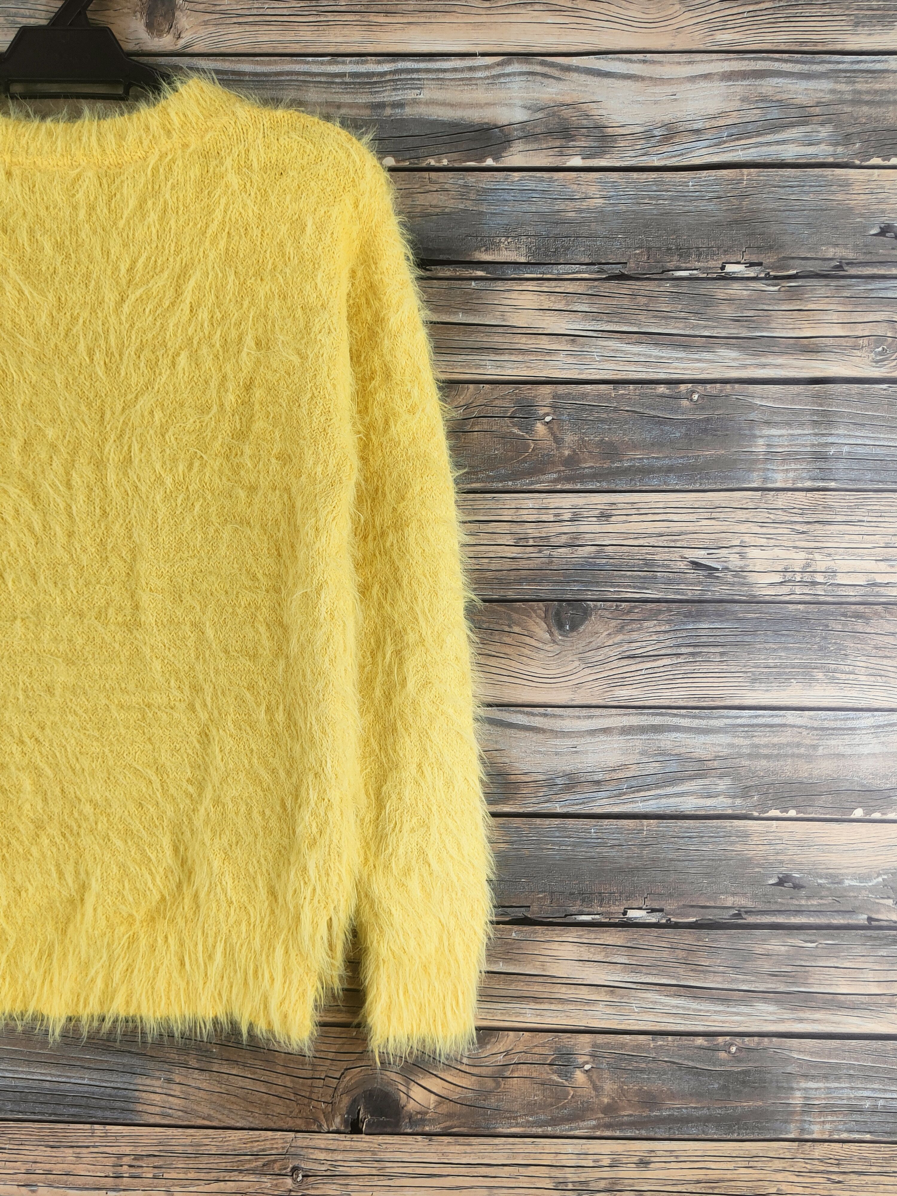 Japanese Brand DL Khalita Yellow Fur Mohair Knitwear #46-513 Size US S / EU 44-46 / 1 - 9 Thumbnail