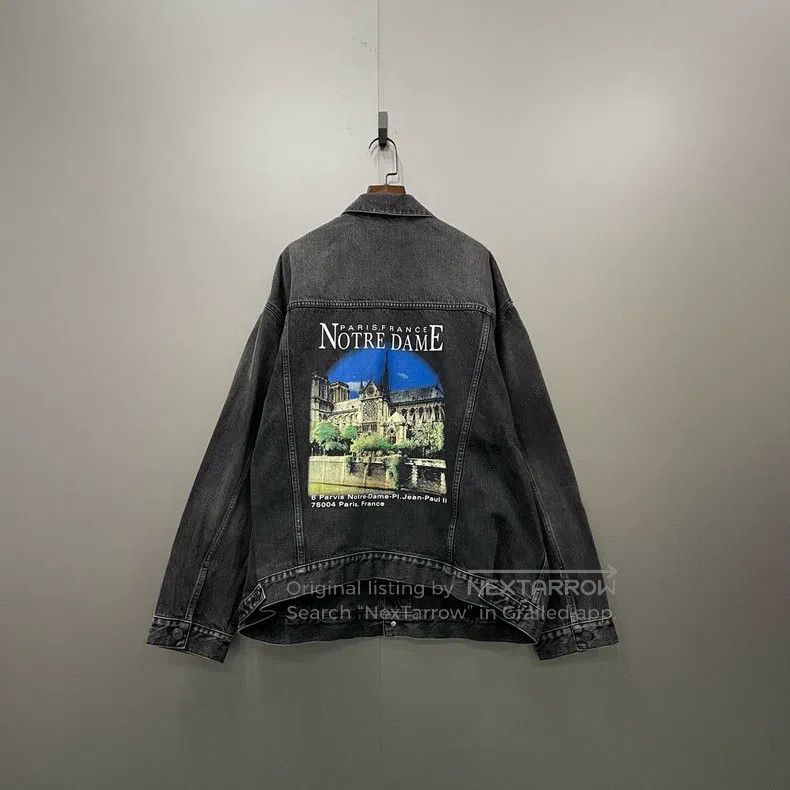 Balenciaga Balenciaga Castle Printed Denim Jacket Size XS / US 0-2 / IT 36-38 - 2 Thumbnail