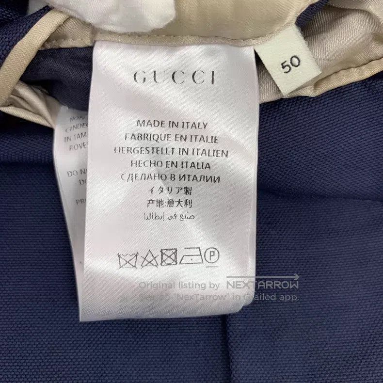 Gucci Gucci Dark blue trim cotton lapel single-breasted long-sle Size US M / EU 48-50 / 2 - 7 Thumbnail