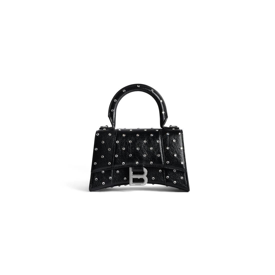 Balenciaga o1srvl11e0425 Size: OS / Hourglass XS Handbag Rhinestones Size ONE SIZE - 1 Thumbnail