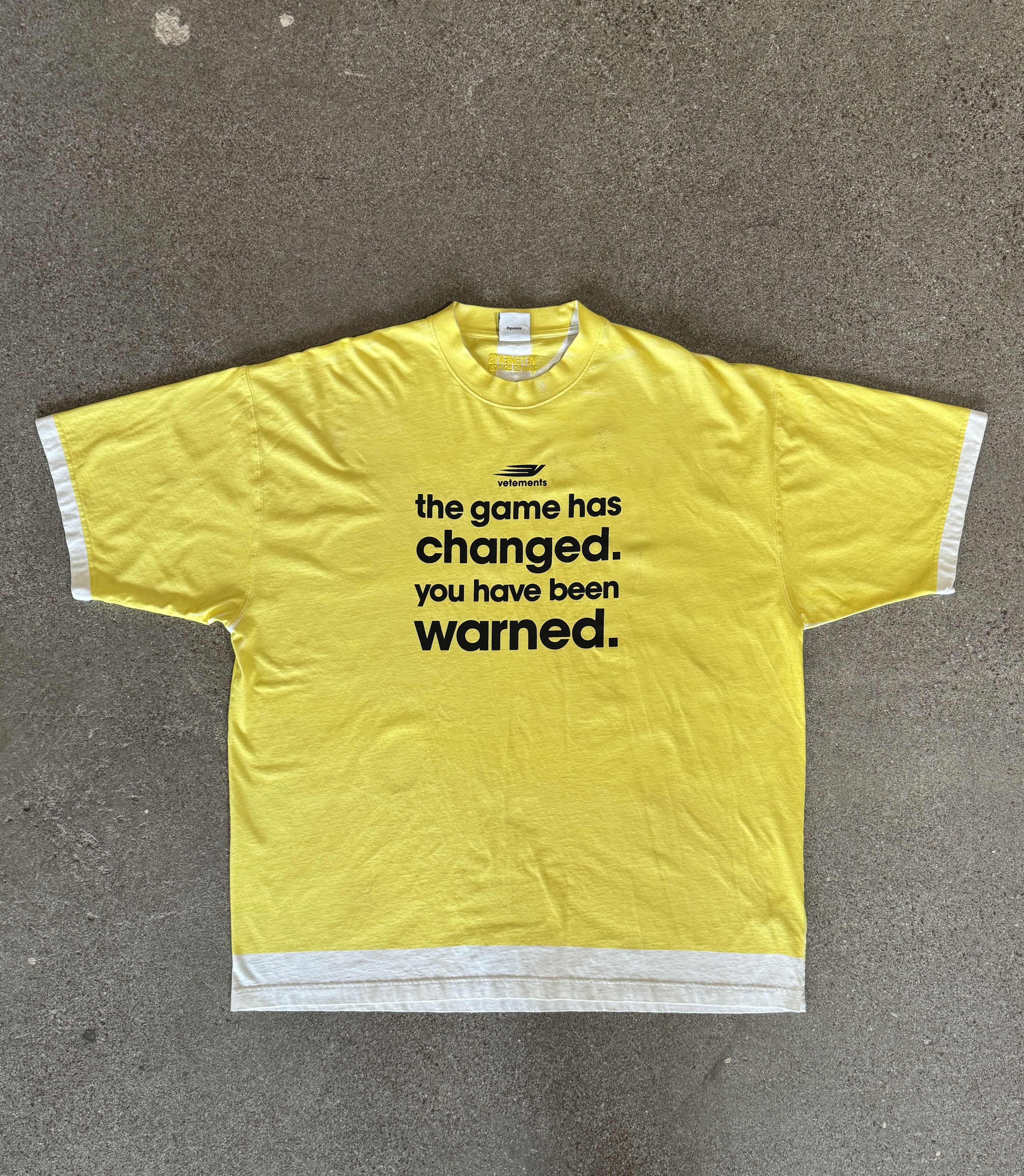 Pre-owned Vetements Game Changing T Shirt In Yellow