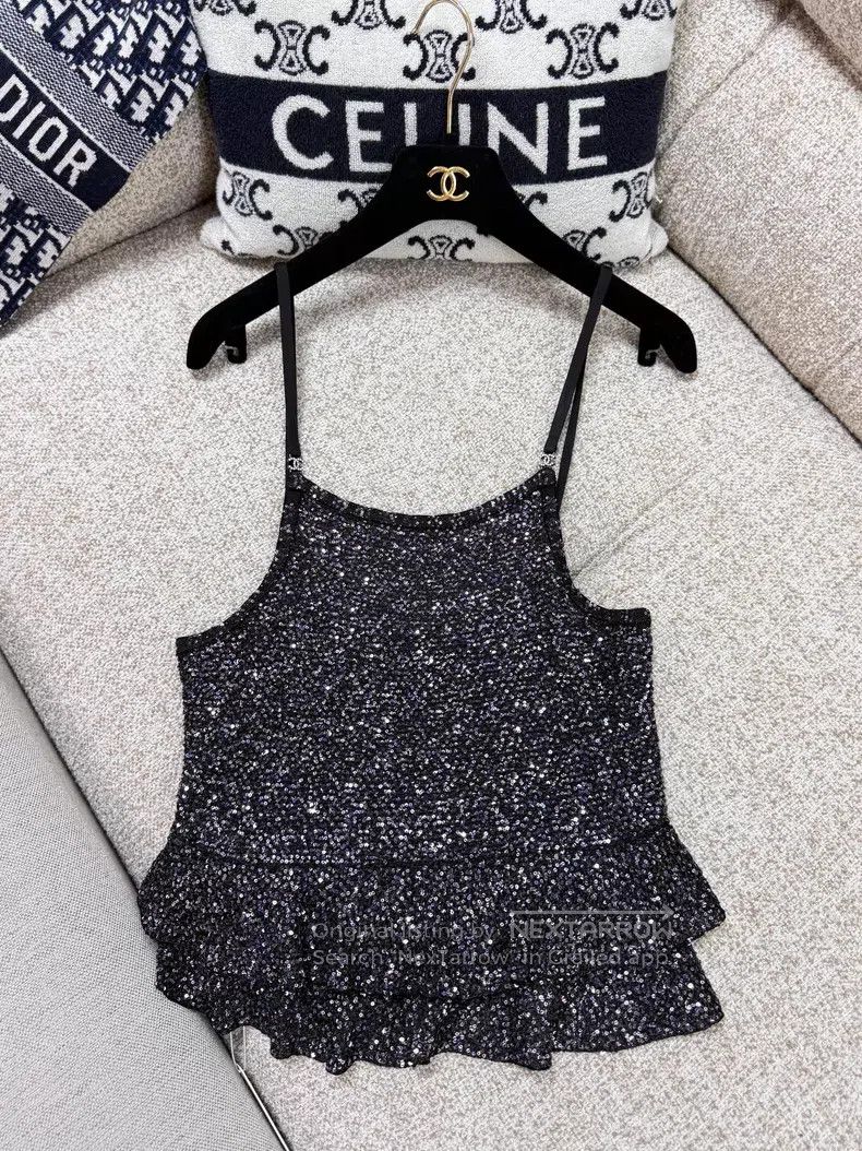 Chanel Chanel Thin shiny suspender vest Size XXS / US 00 / IT 34 - 1 Thumbnail
