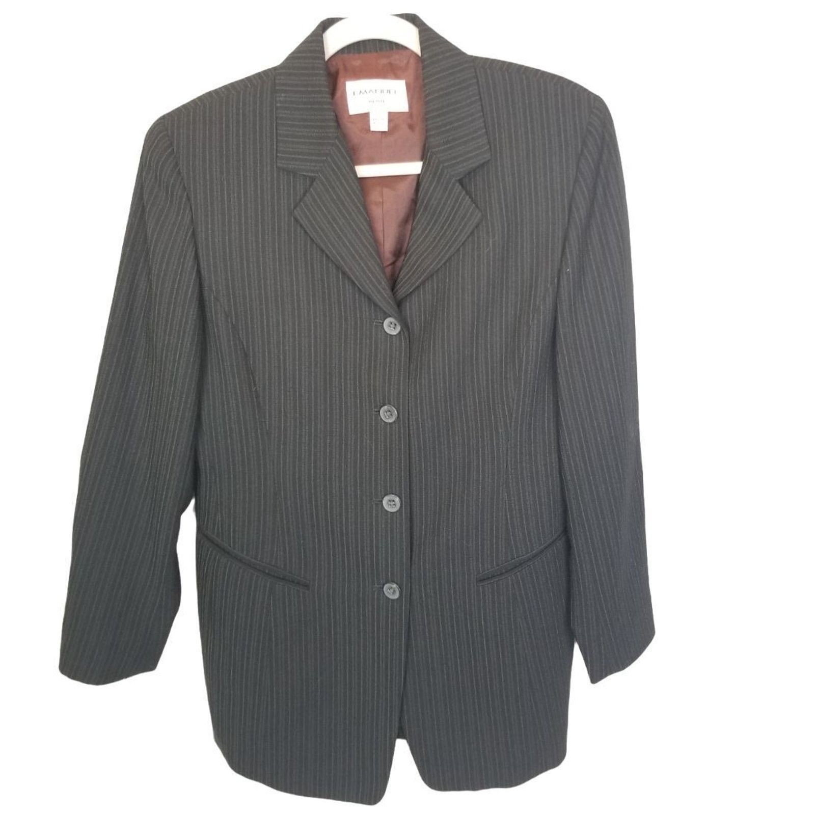 Emanuel Ungaro Vintage Emanuel Ungaro Womens Wool Blazer Striped 8P Career Size M / US 6-8 / IT 42-44 - 1 Thumbnail
