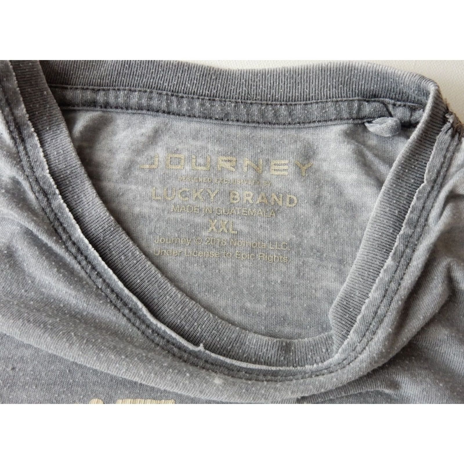 Lucky Brand Lucky Brand X Journey Men's T Shirt XXL Don't Stop Believin' Graphic Print Gray Cotton Blend Short Sleeve Shirt Mens 2XL Size US XXL / EU 58 / 5 - 2 Thumbnail