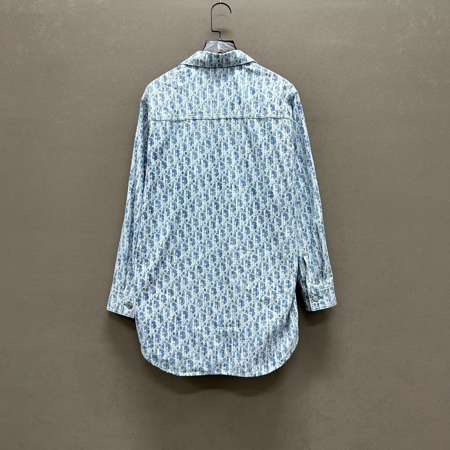 Dior Dior New Light Blue Denim Monogram Print Shirt 37 Size US XS / EU 42 / 0 - 2 Thumbnail