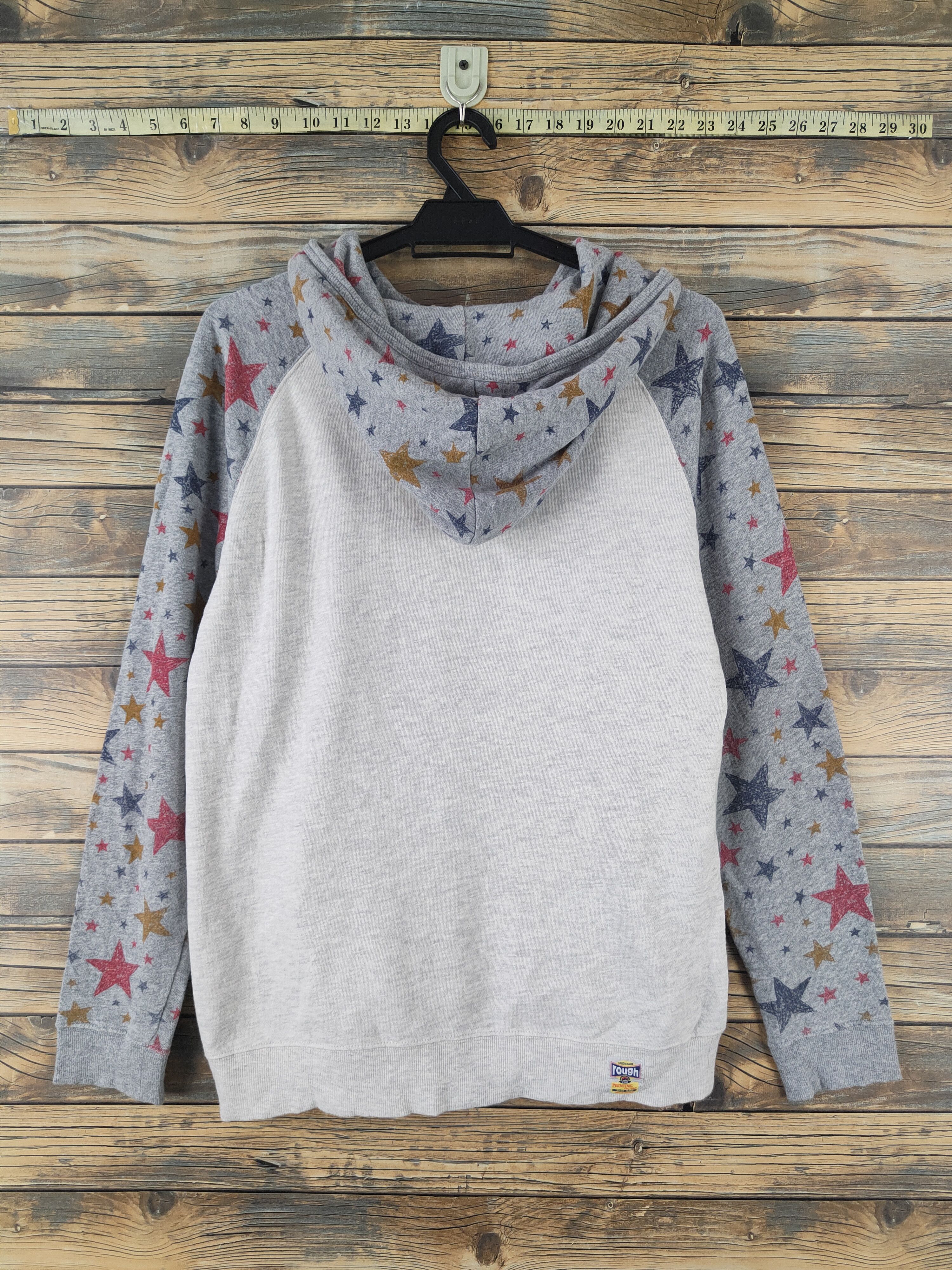 Japanese Brand DL Rough Gray Star Hoodie Sweatshirts# 2071 Size M / US 6-8 / IT 42-44 - 7 Thumbnail