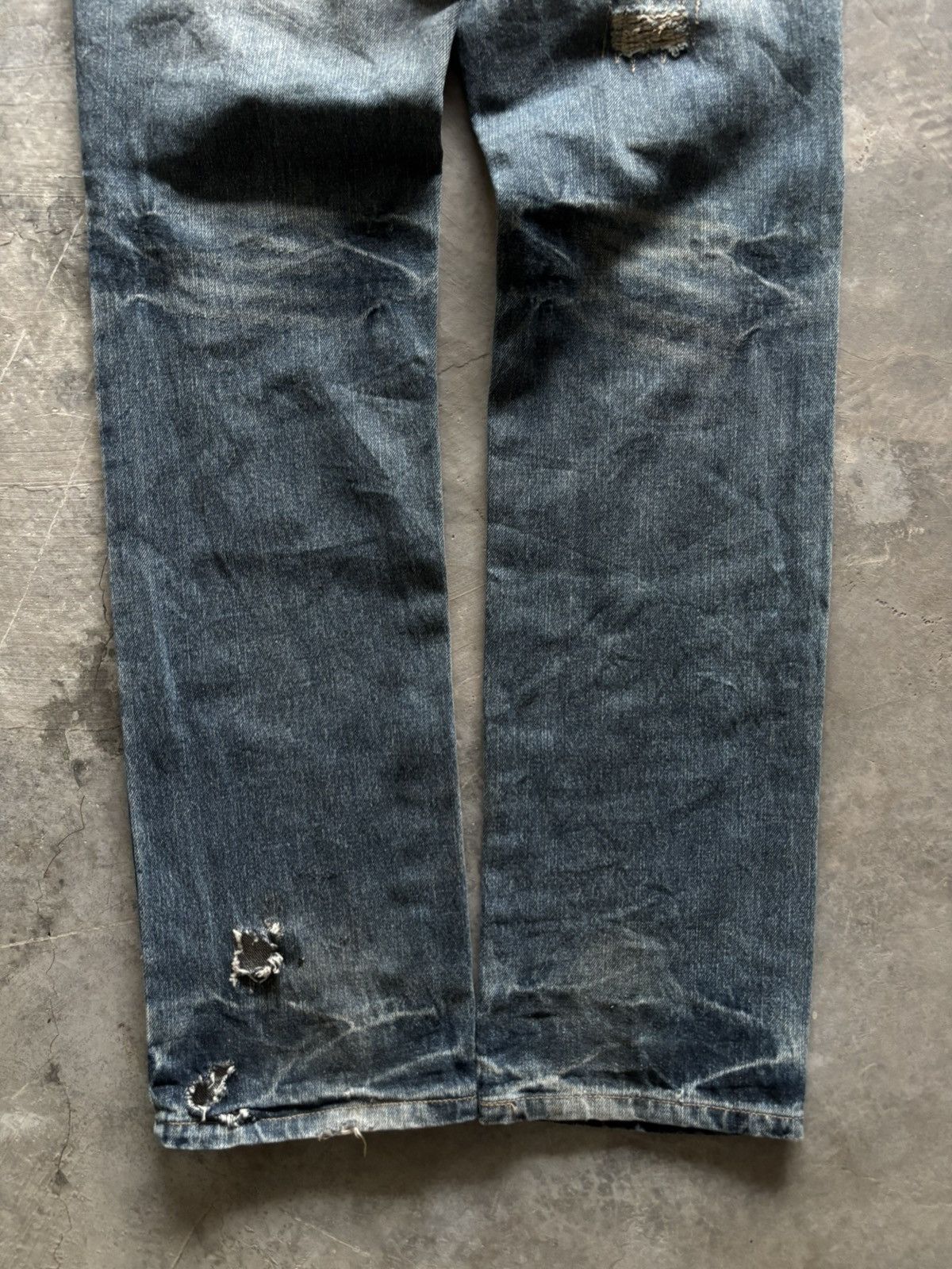 PPFM DOUBLE WAIST ZEROSAIL DISTRESSED JAPANESE BORO WASHED PUNK Size US 33 - 20 Thumbnail