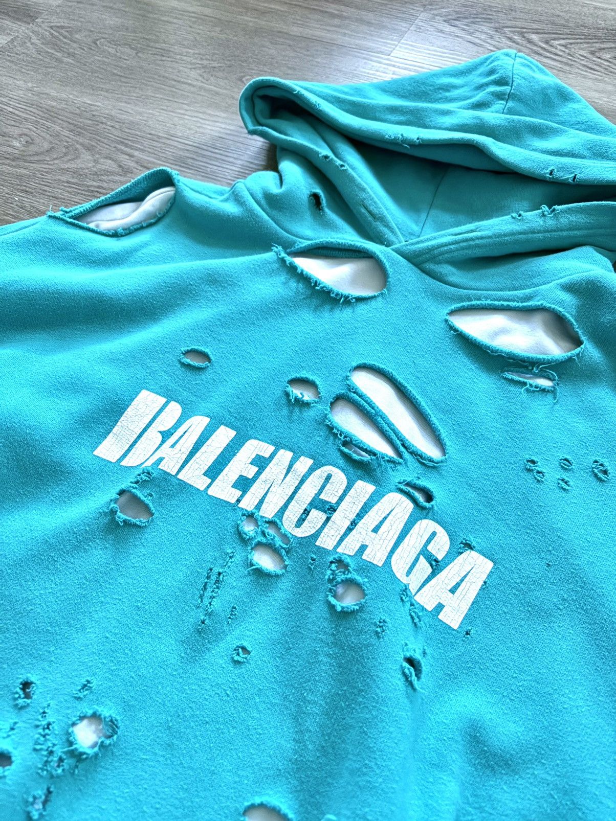 Balenciaga Balenciaga Destroyed Hoodie Size US XS / EU 42 / 0 - 2 Thumbnail
