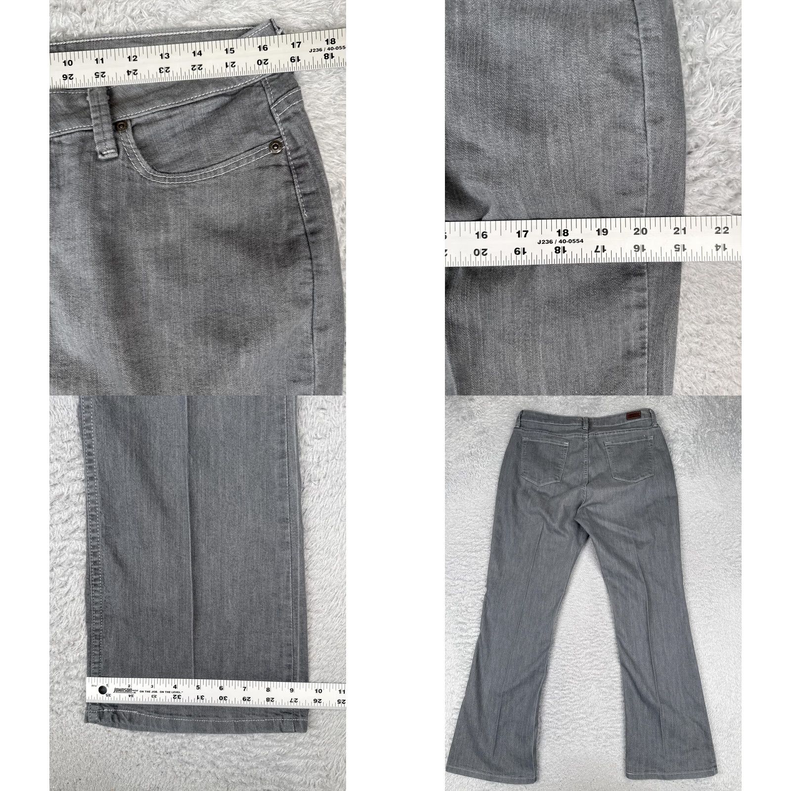 Lee Riders by Lee Bootcut Jeans Womens 12 Gray Medium Wash Mid Rise Stretch 32x30 Size 34" / US 12 / IT 48 - 9 Thumbnail