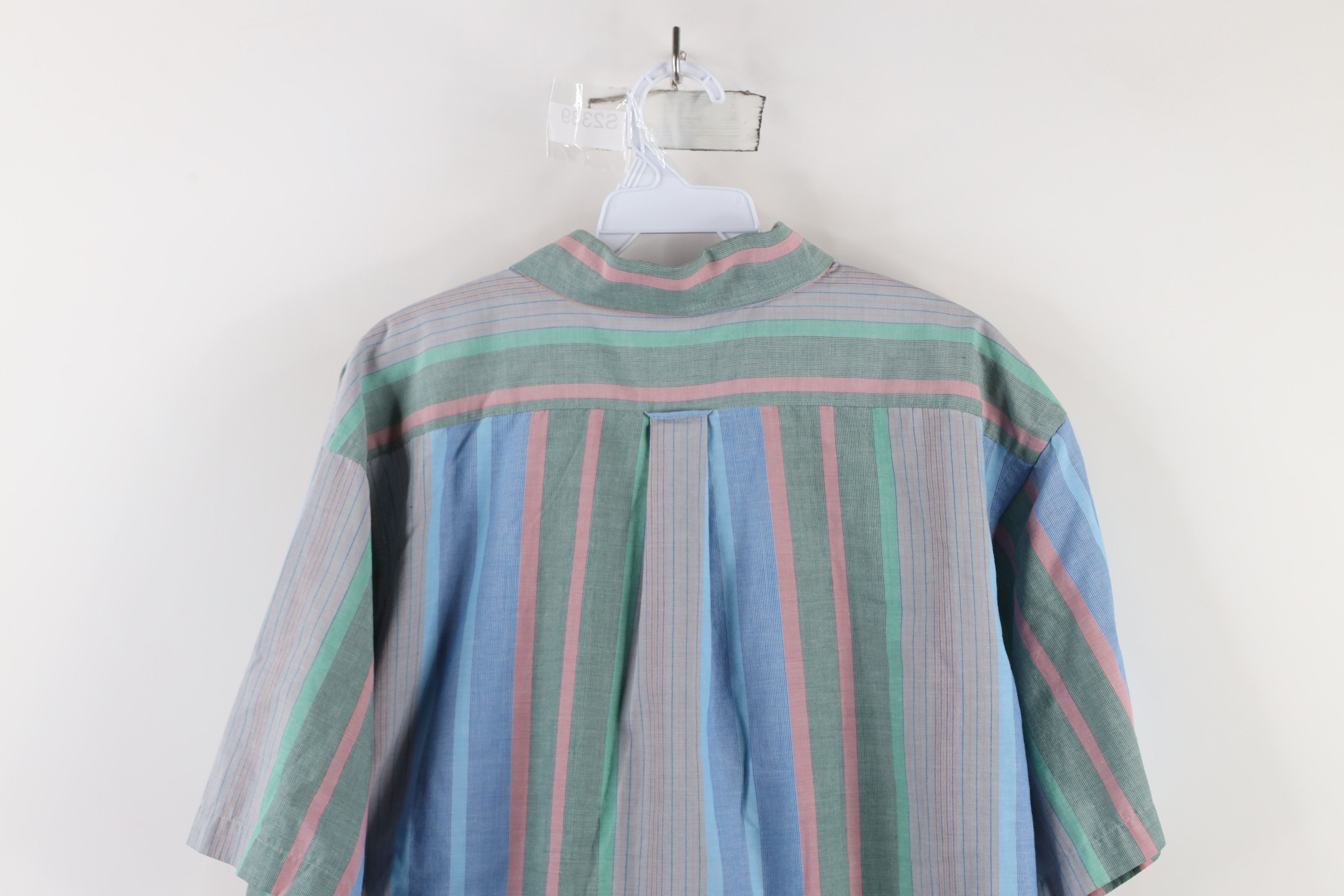 Vintage Vintage 90 Streetwear Pastel Rainbow Striped Button Shirt Size US XL / EU 56 / 4 - 11 Thumbnail