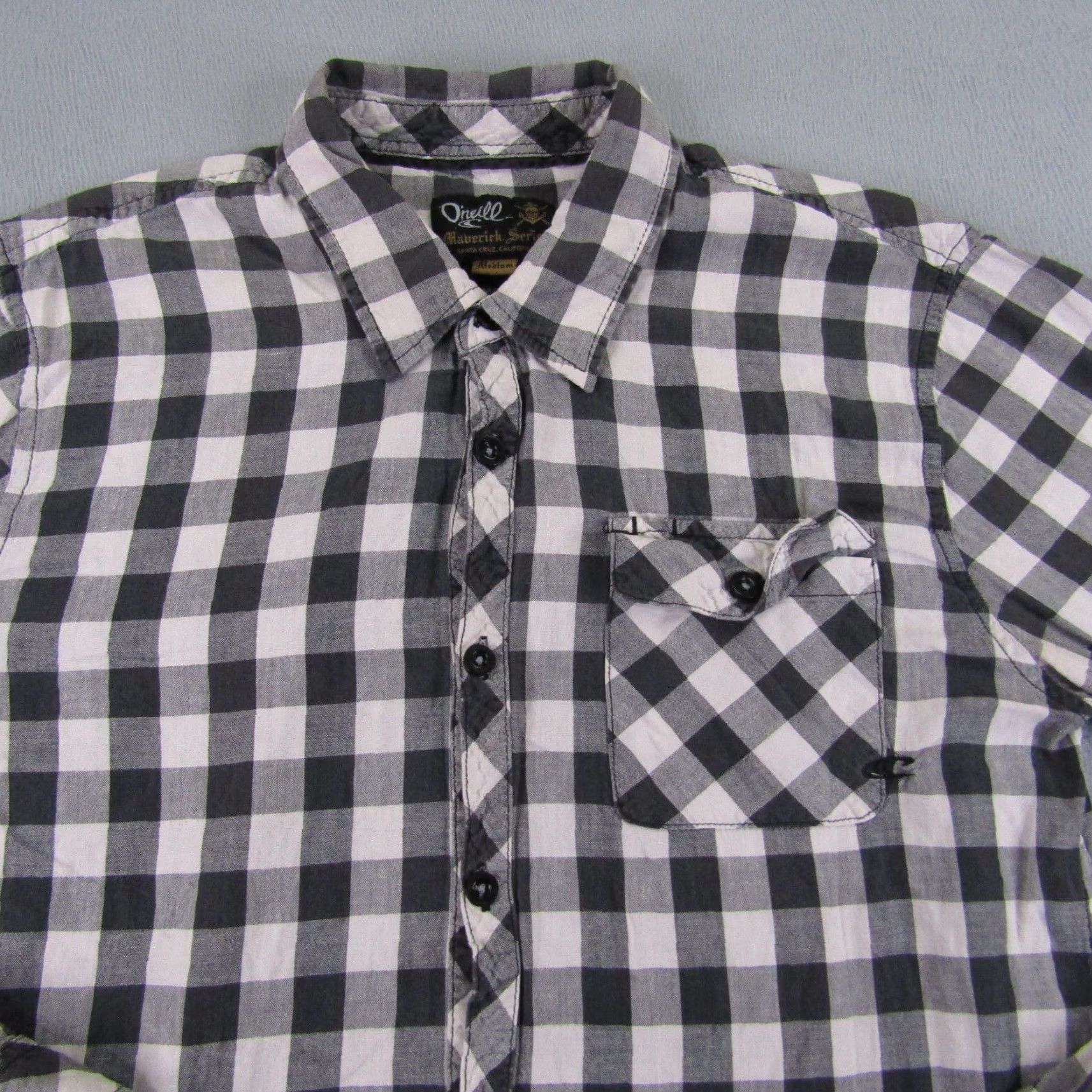 O'Neill VINTAGE O'Neill Flannel Shirt Mens Medium Gray White Plaid Button-Up Maverick Series Casual Outdoor Size US M / EU 48-50 / 2 - 4 Thumbnail