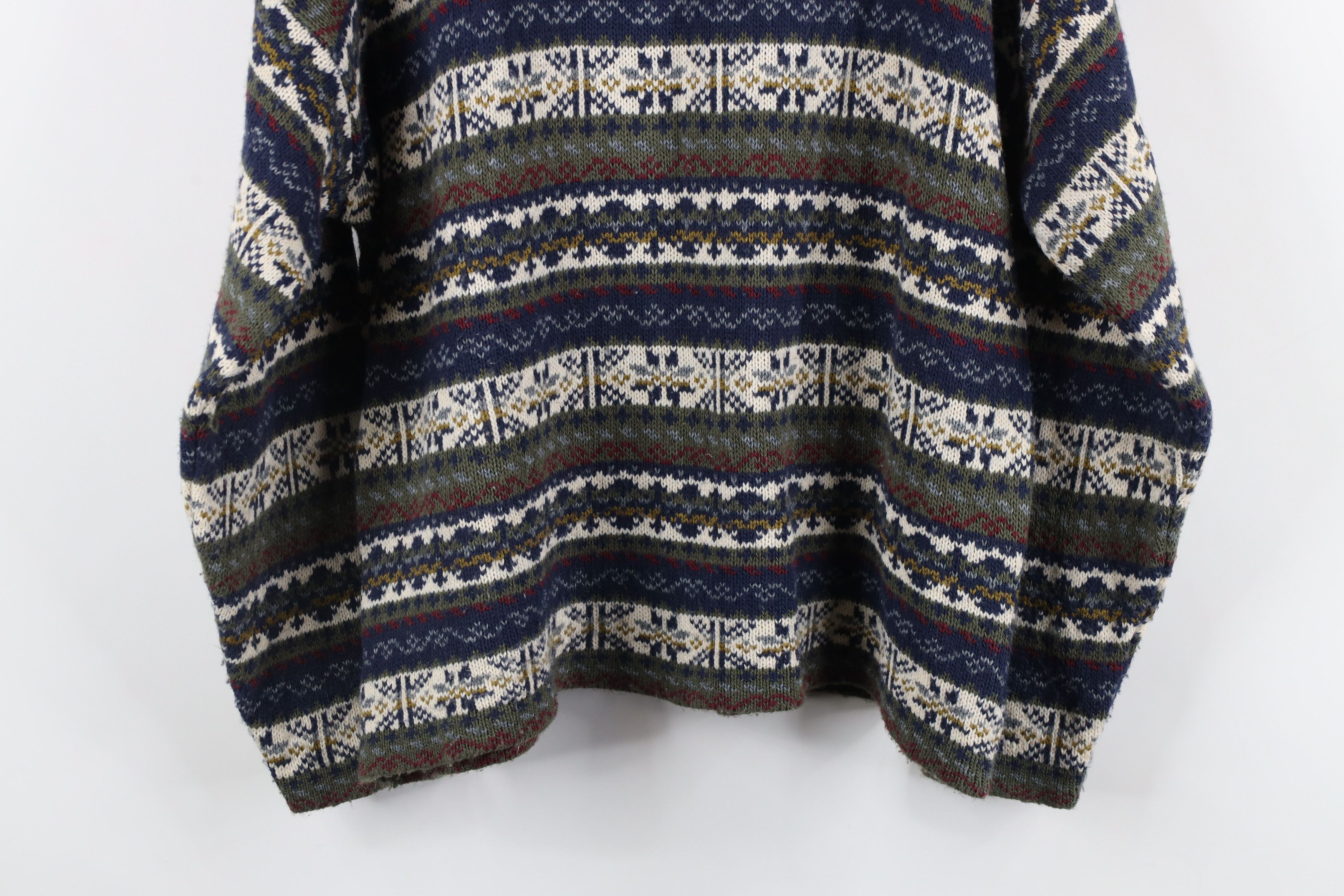 Vintage Vintage 90s Streetwear Fair Isle Knit Cardigan Sweater USA Size L / US 10 / IT 46 - 10 Thumbnail