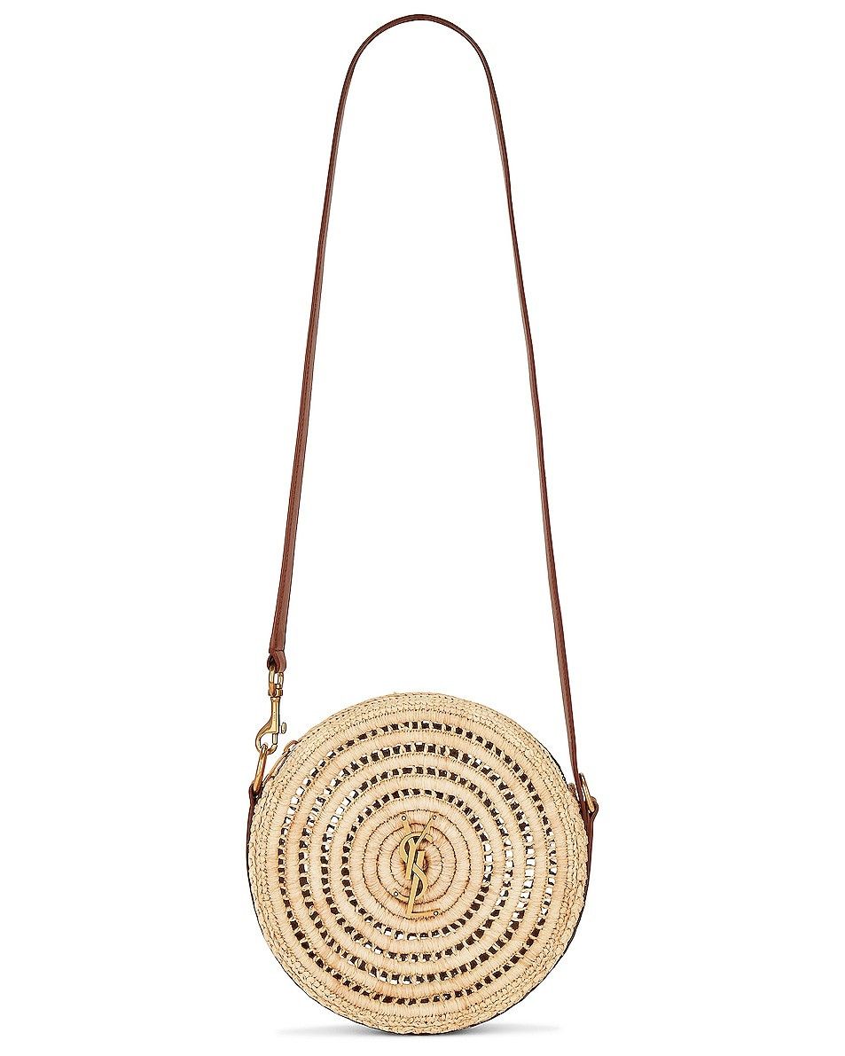 Saint Laurent Paris o1b1hav110525 744292 Size: OS / Round Bag in Raffia Leather Size ONE SIZE - 5 Thumbnail