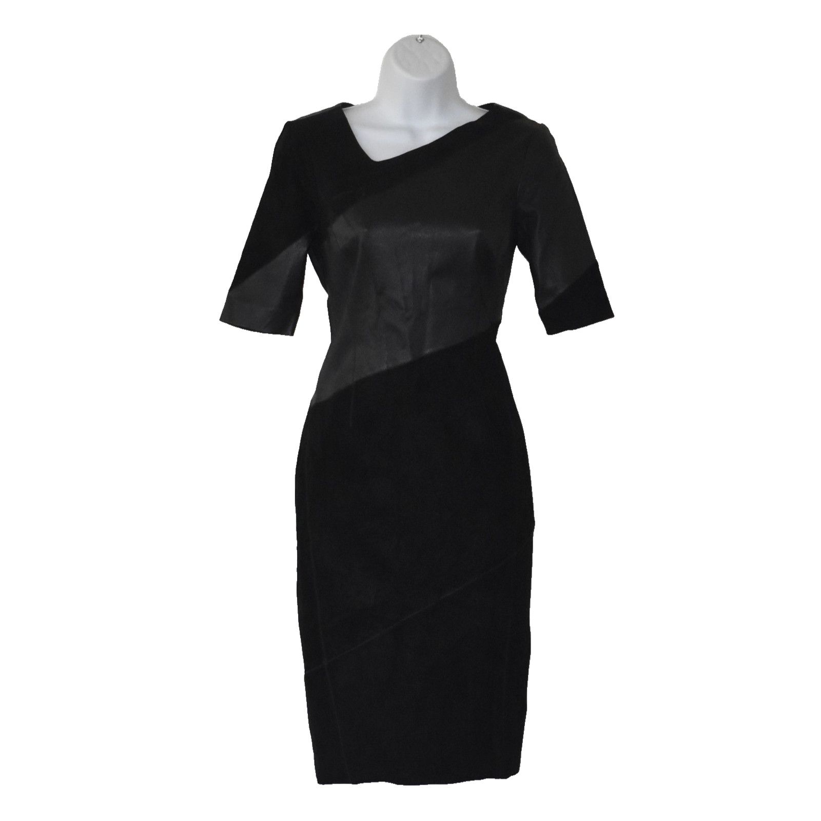 NWT ELIE TAHARI Lamb Leather Suede Kellen Sheath Dress Sz 4 -  tristatestorageunits.com
