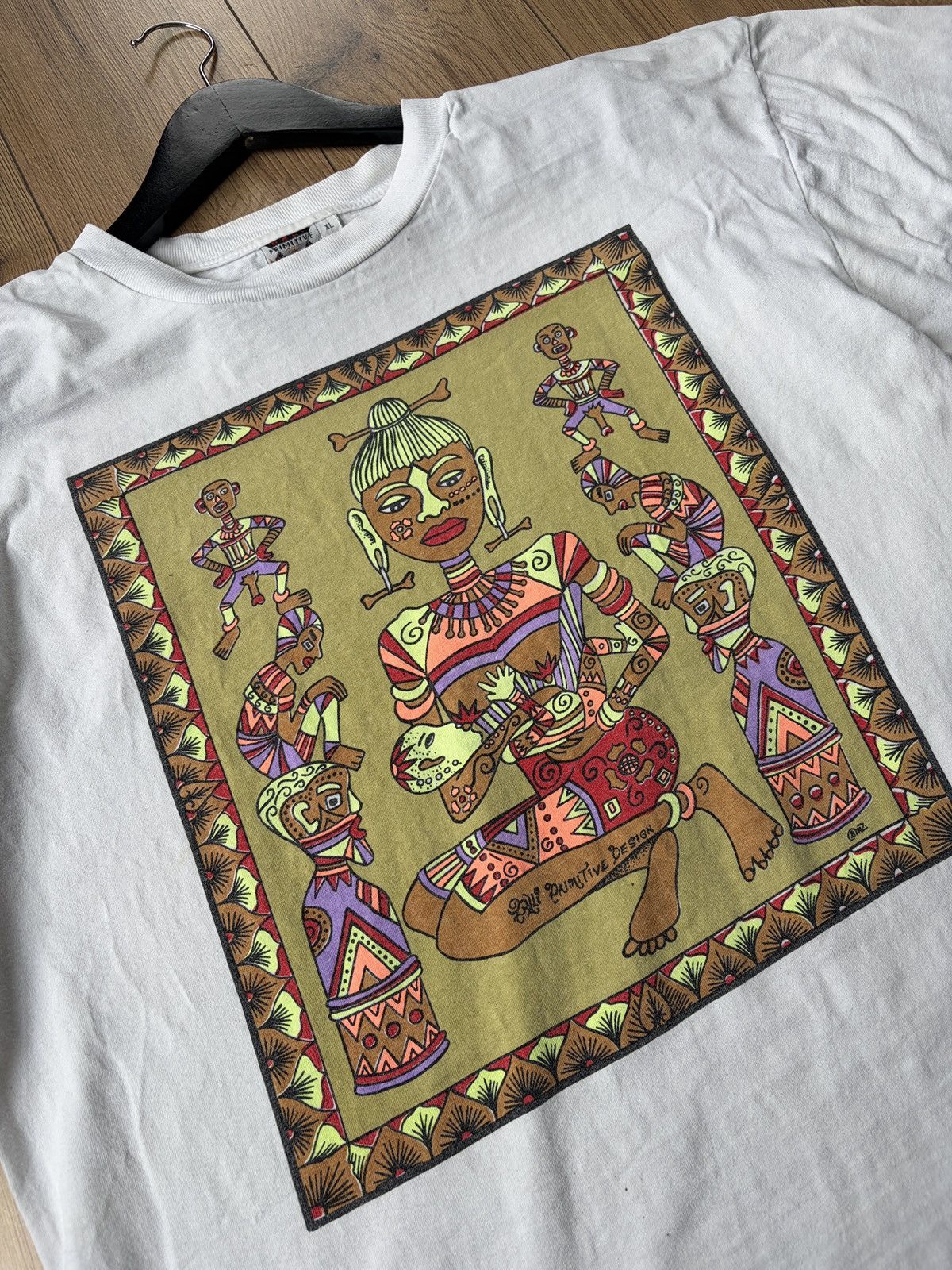 Vintage Bali Primitive Design Ethno Single Stitch Vintage T-shirt Size US XL / EU 56 / 4 - 6 Thumbnail