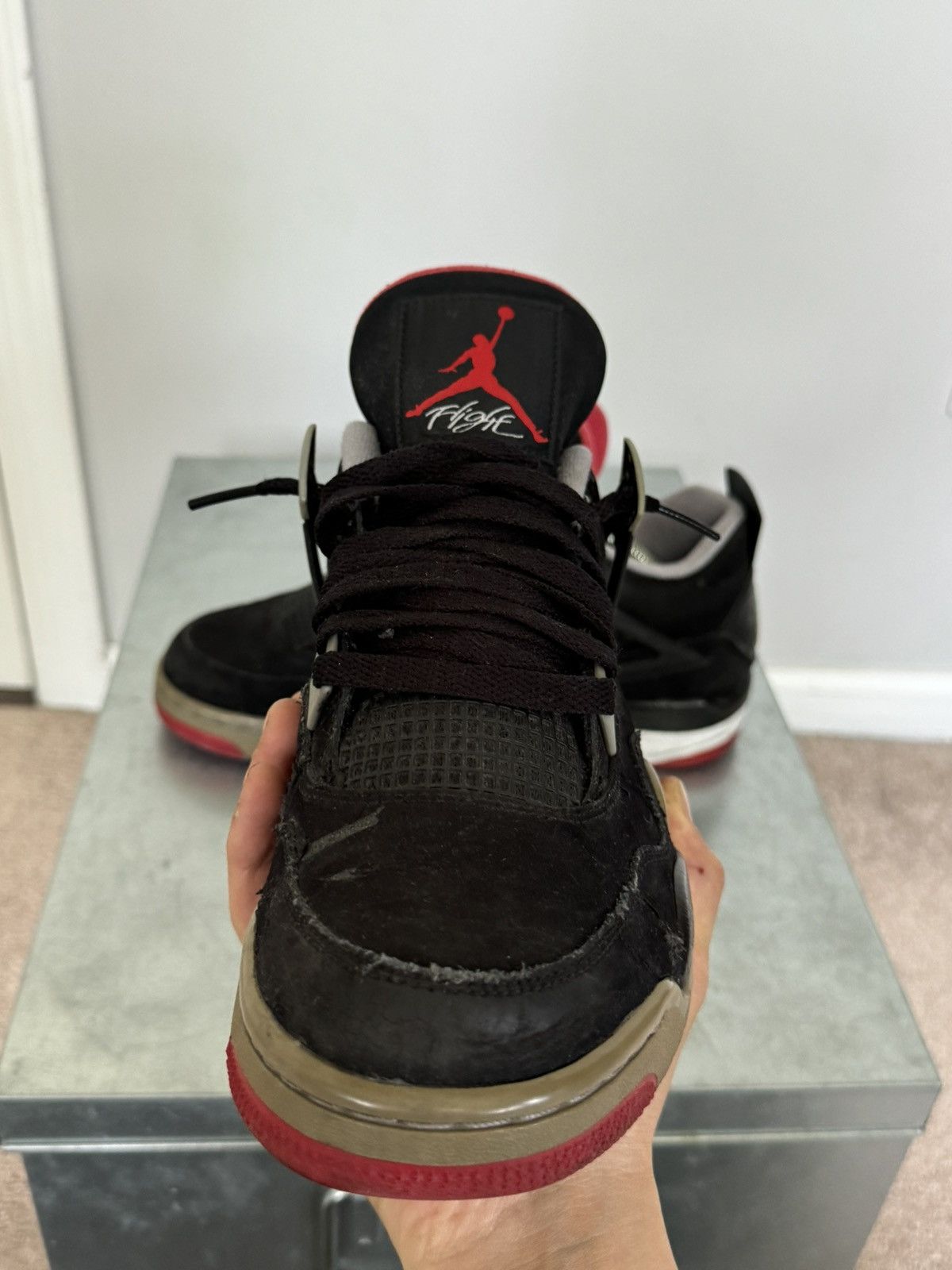 Jordan Brand × Nike Jordan 4 Bred 2012 Size 9 US Used Size US 9 / EU 42 - 13 Thumbnail