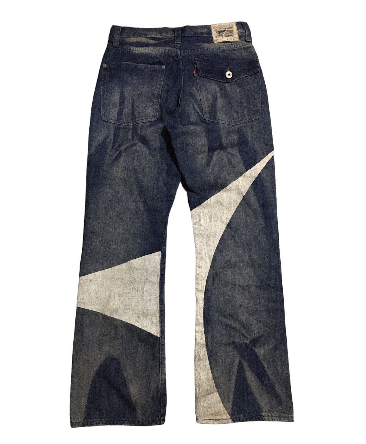 image of 517-Clot-Madsaki 2007 Fleared Distressed Denim in Blue Denim, Men's (Size 31)