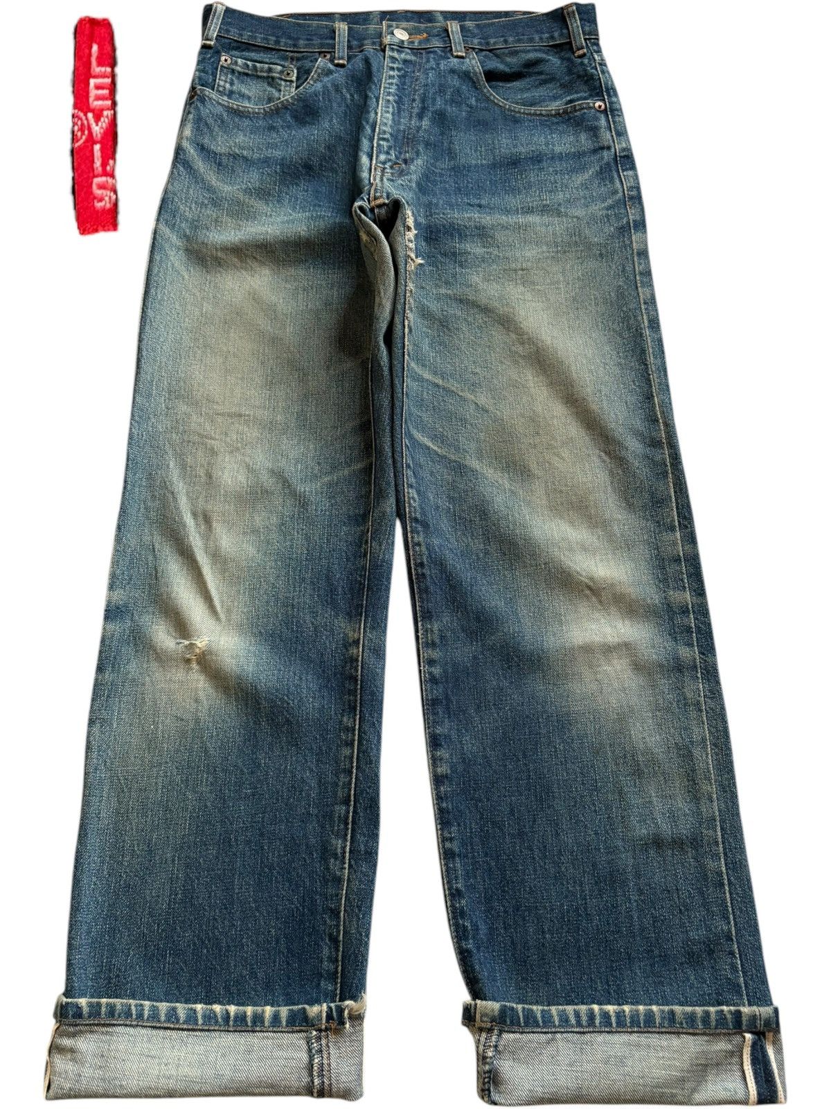Levi's Vintage 80s Levis 502xx Big E Selvedge Talon Mud Wash Jeans Size US 32 / EU 48 - 1 Thumbnail