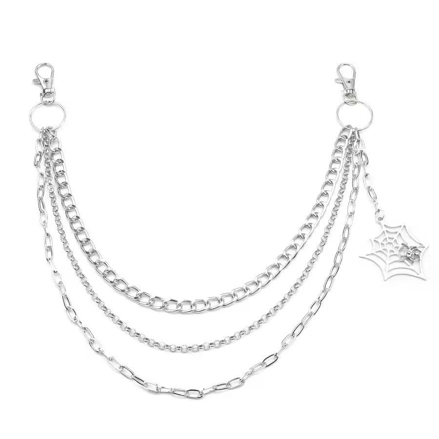 Jewelry Spider Web Chain Wallet Chain, Gothic Punk Accessory Size ONE SIZE - 4 Thumbnail