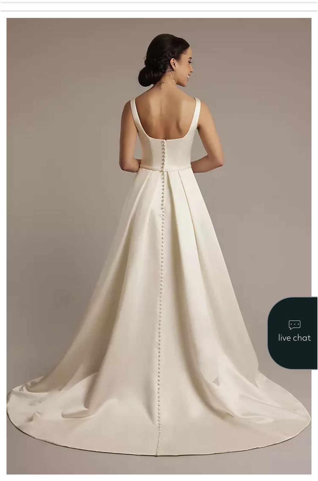 Other David’s Bridal Ivory Satin A-Line Wedding Dress Size M / US 6-8 / IT 42-44 - 2 Thumbnail