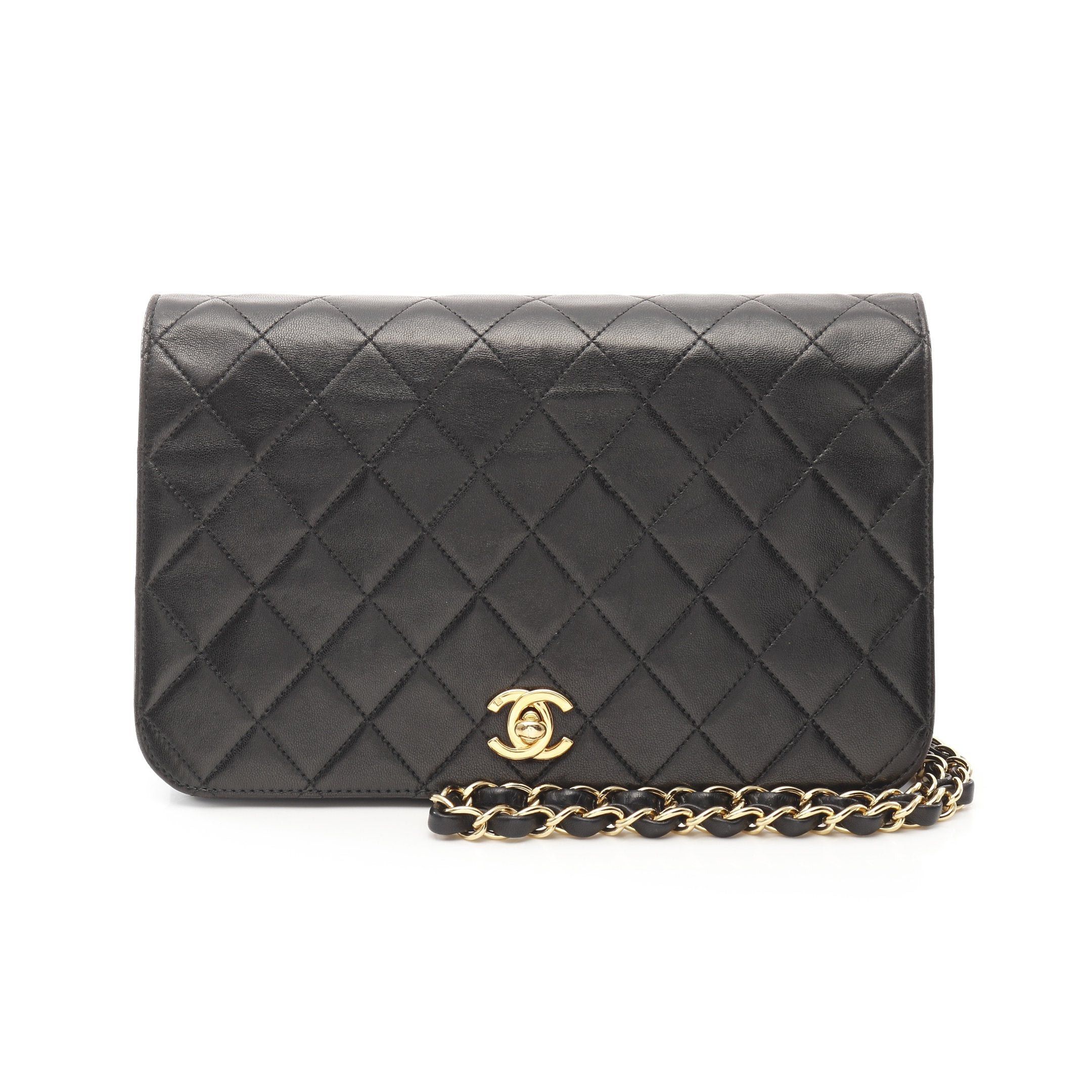 Chanel Chanel Matelasse Full Flap Chain Shoulder Bag Lambskin Black Gold Hardware Size ONE SIZE - 1 Thumbnail