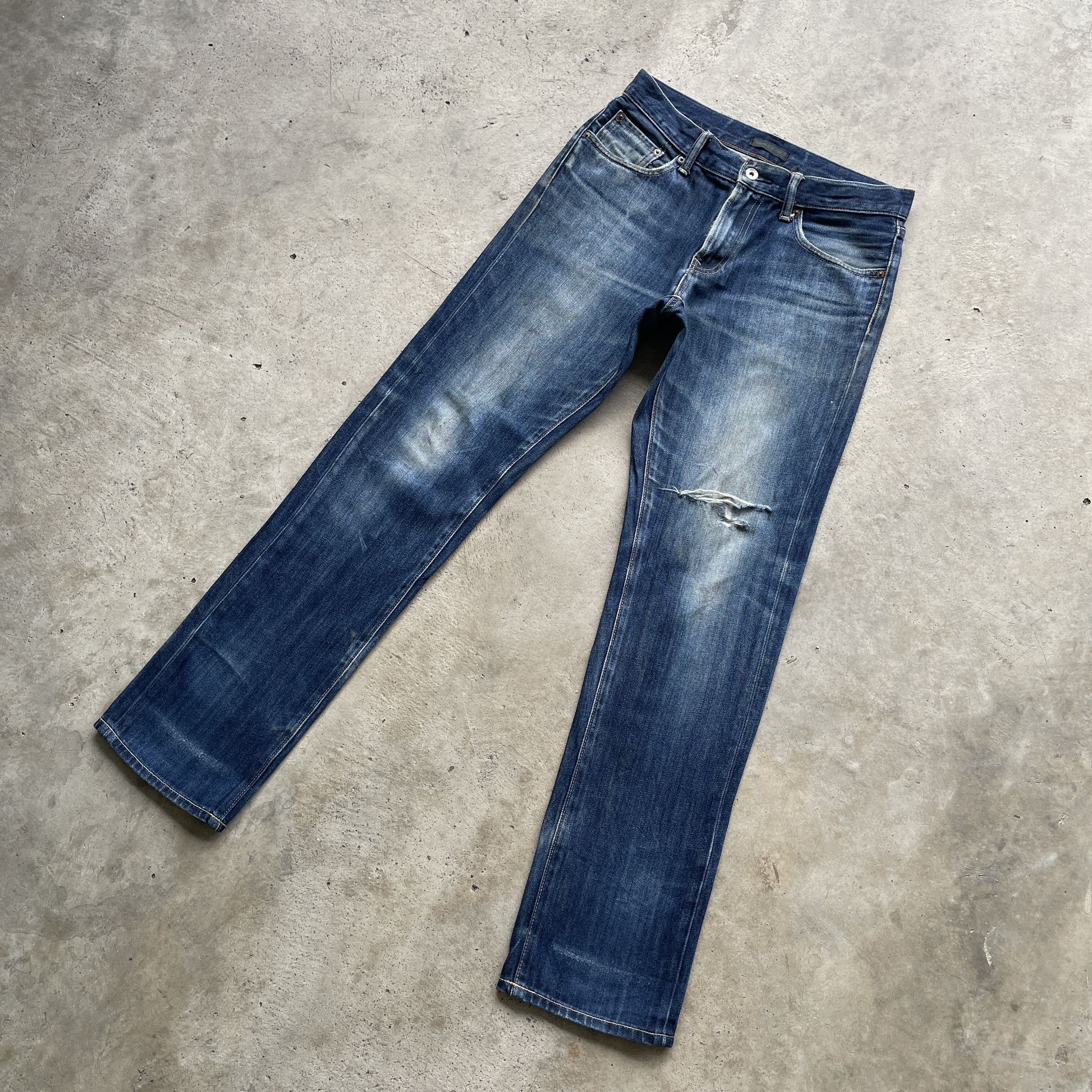 Vintage Faded Japanese Brand Distressed Jeans Denim Pants