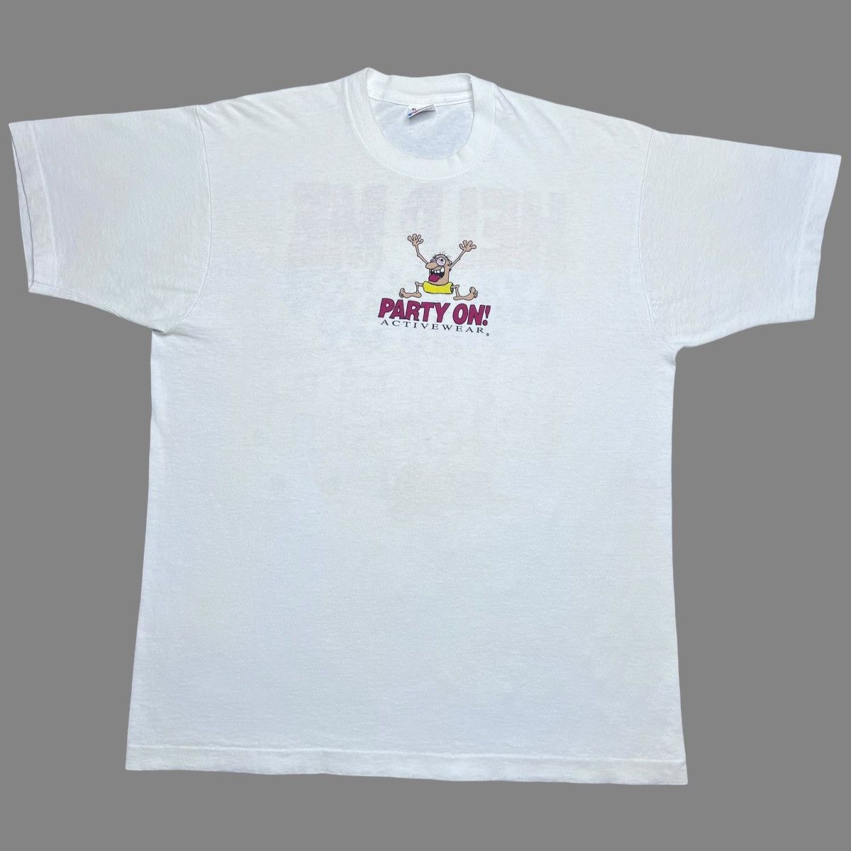 Vintage 1990s Party On Activewear Help Me I Can’t Find My Beer Tee Size US XL / EU 56 / 4 - 2 Thumbnail