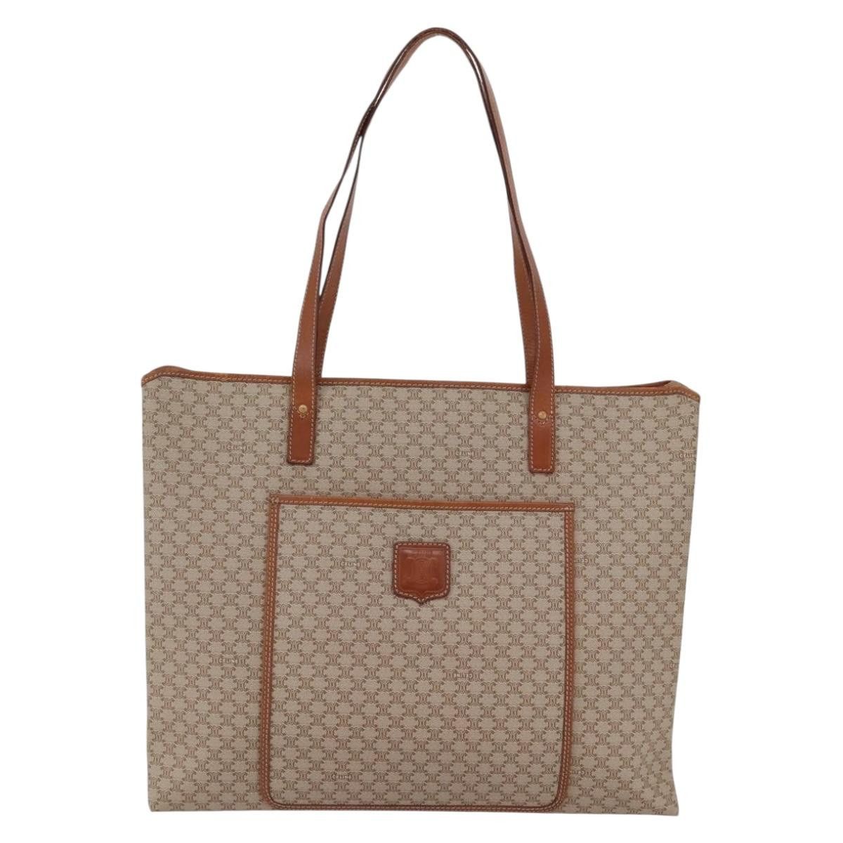 Celine CELINE Macadam Canvas Tote Bag Pvc Beige Gold Size ONE SIZE - 2 Thumbnail