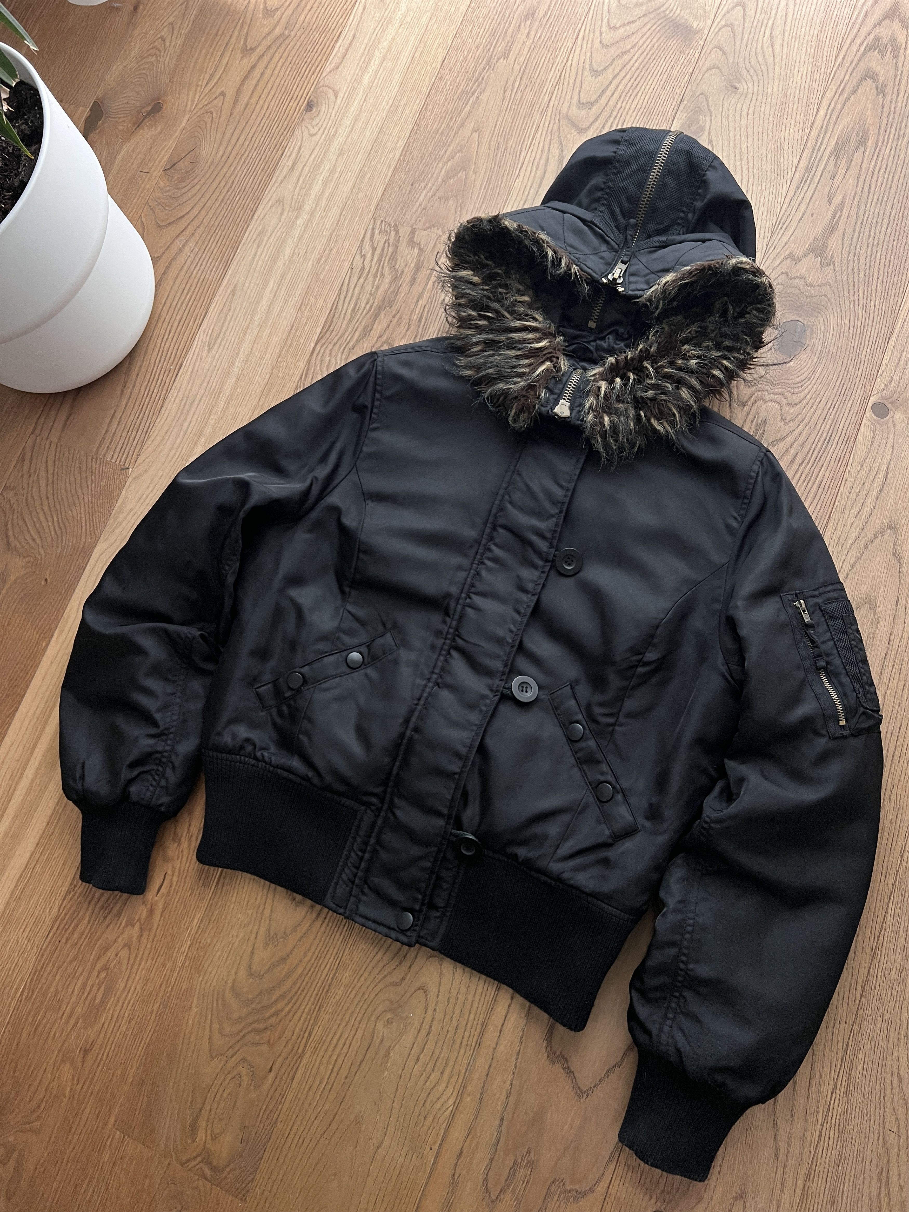 If Six Was Nine Avant garde vintage faux fur bomber jacket hood cropped punk Size M / US 6-8 / IT 42-44 - 5 Thumbnail