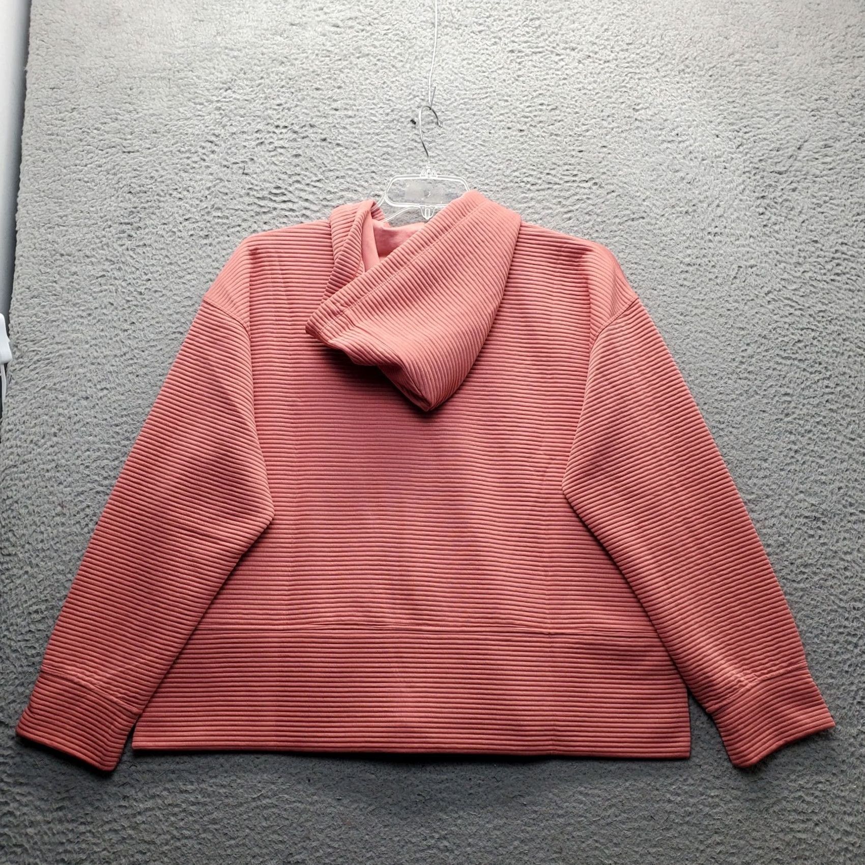 DKNY DKNY Hooded Jacket Womens XL Pink Full Zip Pockets Tech Ribbed Ottoman NWT Size XL / US 12-14 / IT 48-50 - 2 Thumbnail