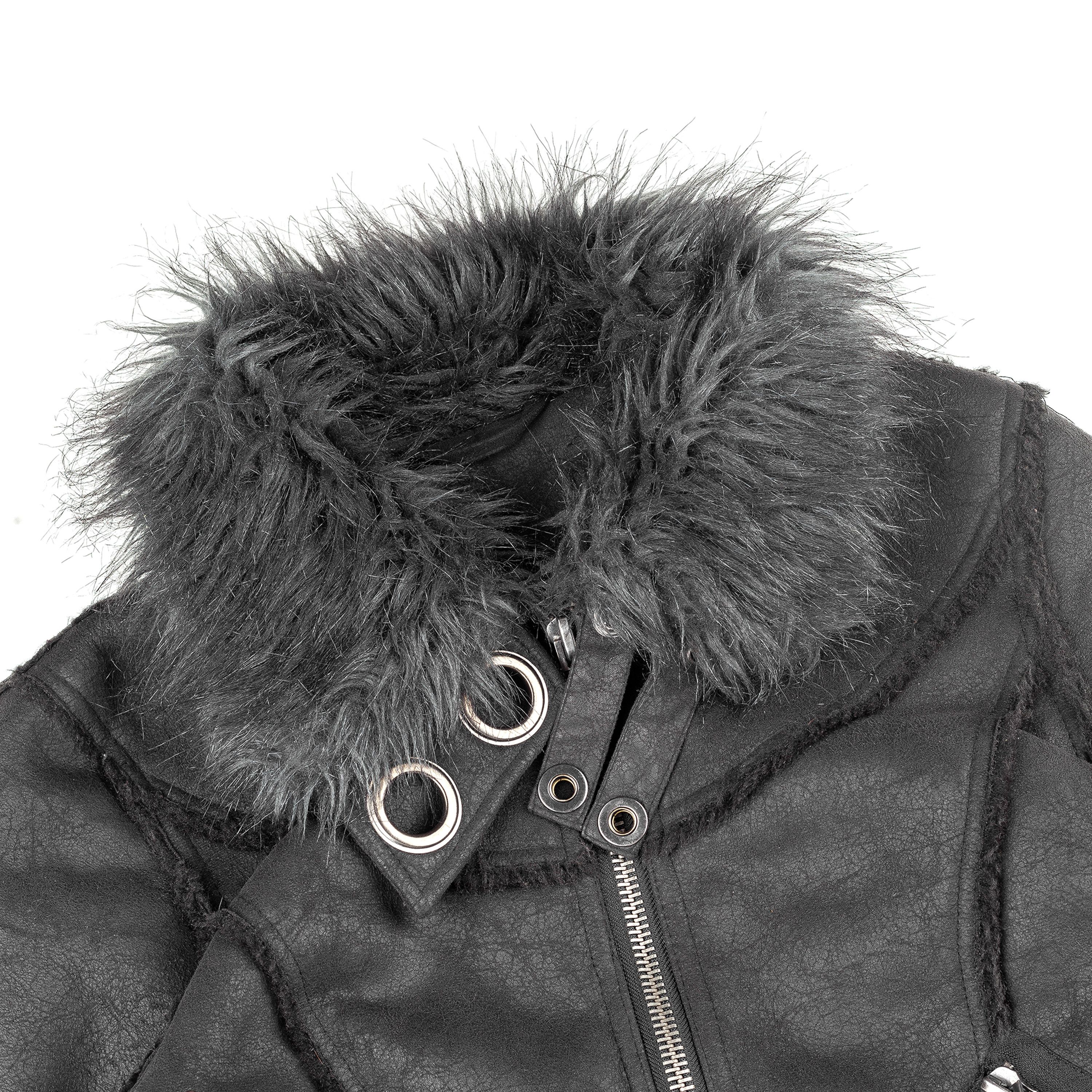 Guess × Vintage Guess Vintage Black Leather Fur Coat (S) Size S / US 4 / IT 40 - 8 Thumbnail